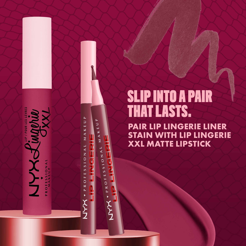 NYX Professional Makeup Lip Lingerie Lip Liner Stain, Waterproof Lip Color, After Hours, 0.03 fl oz