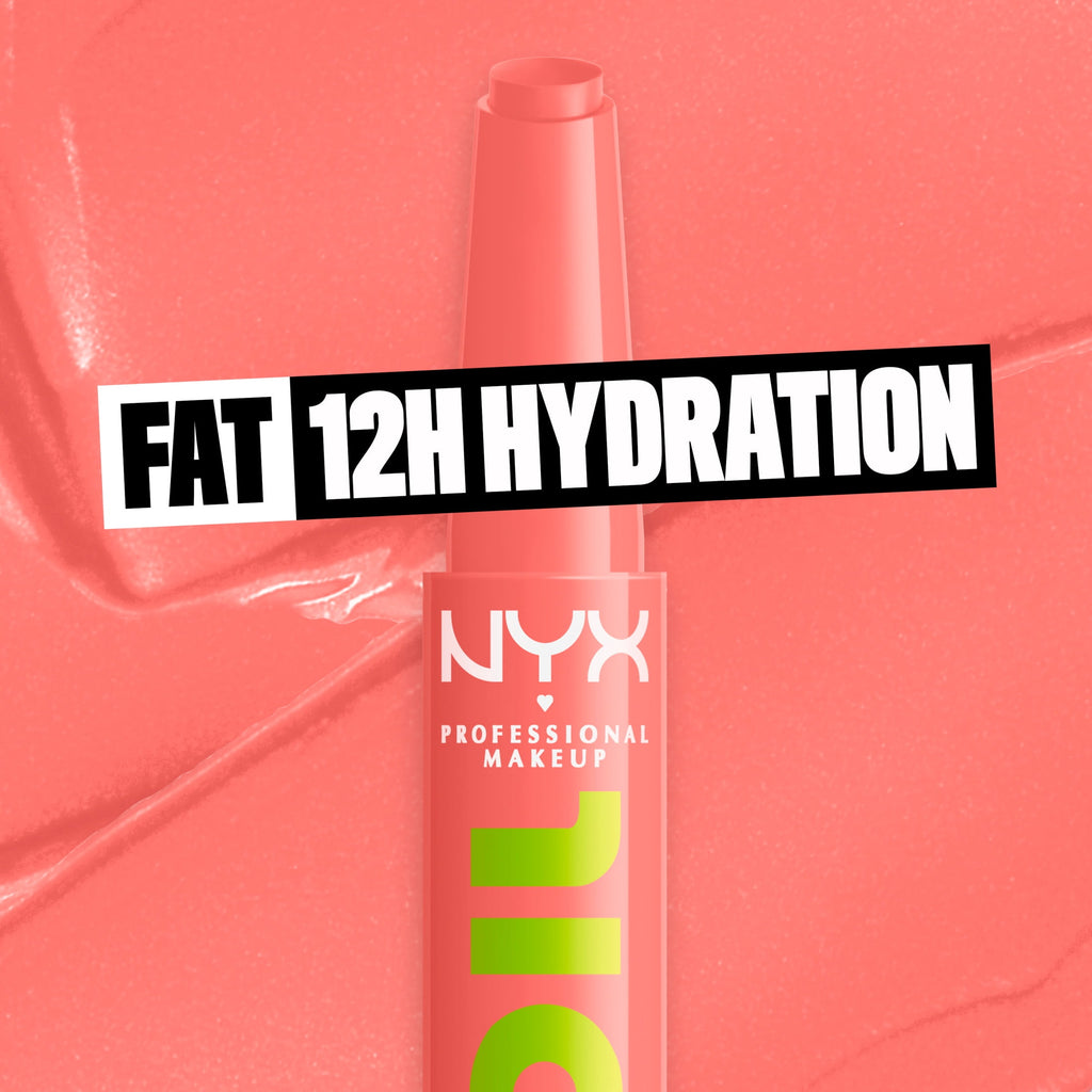 NYX Professional Makeup Fat Oil Slick Click Hydrating Tinted Lip Gloss with Lightweight Hydration, Story or Post, 0.07 oz