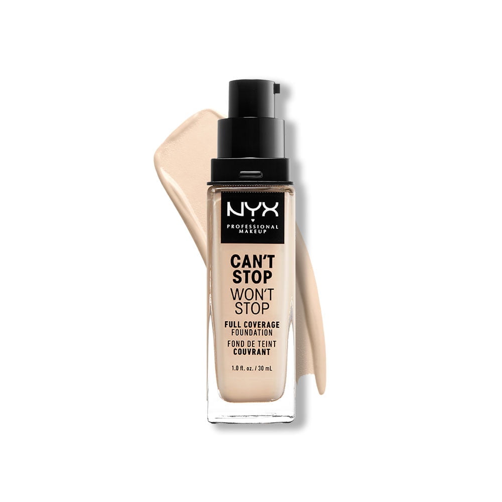 NYX Professional Makeup Can't Stop Won't Stop 24hr Full Coverage Liquid Foundation, Matte Finish, Waterproof, Porcelain