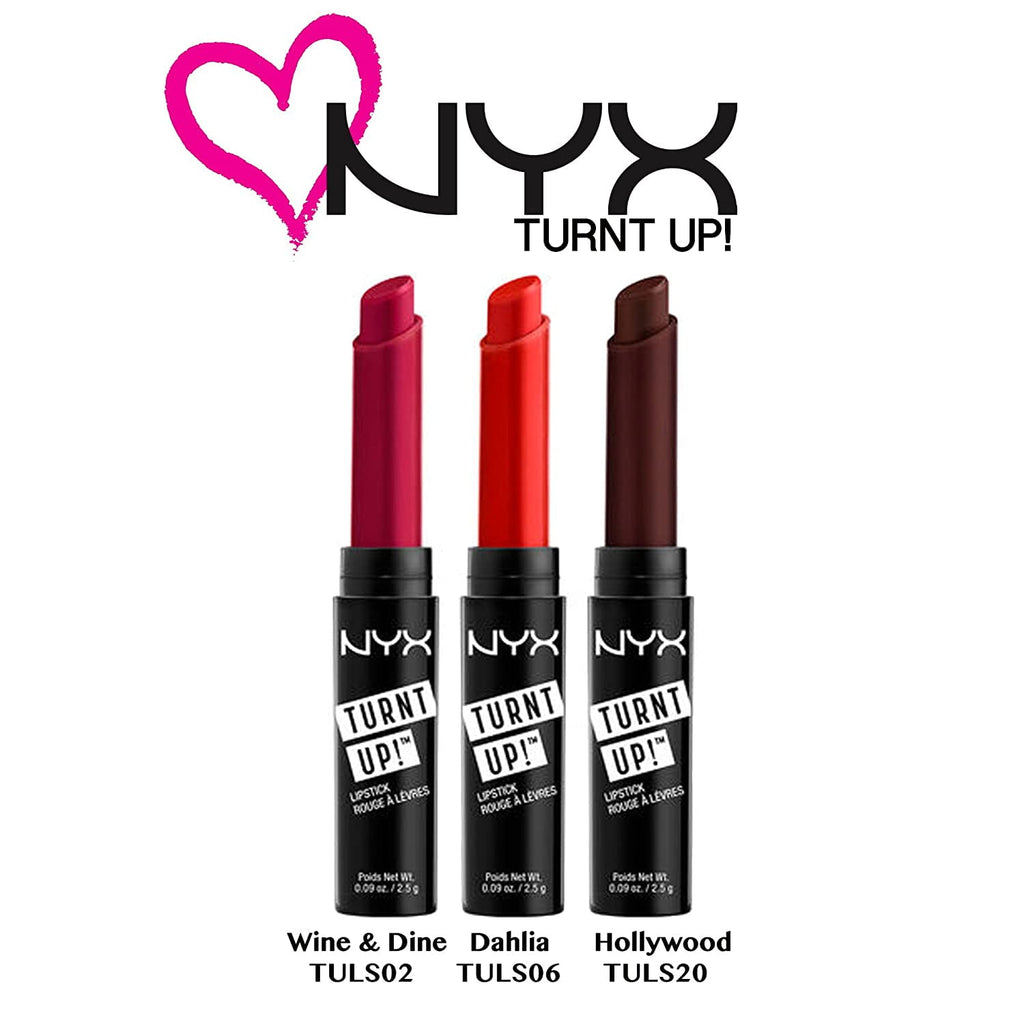 NYX Turnt Up Lipstick 3 pc. Set: Wine &amp; Dine, Dahlia, &amp; Hollywood (TULSSET01)