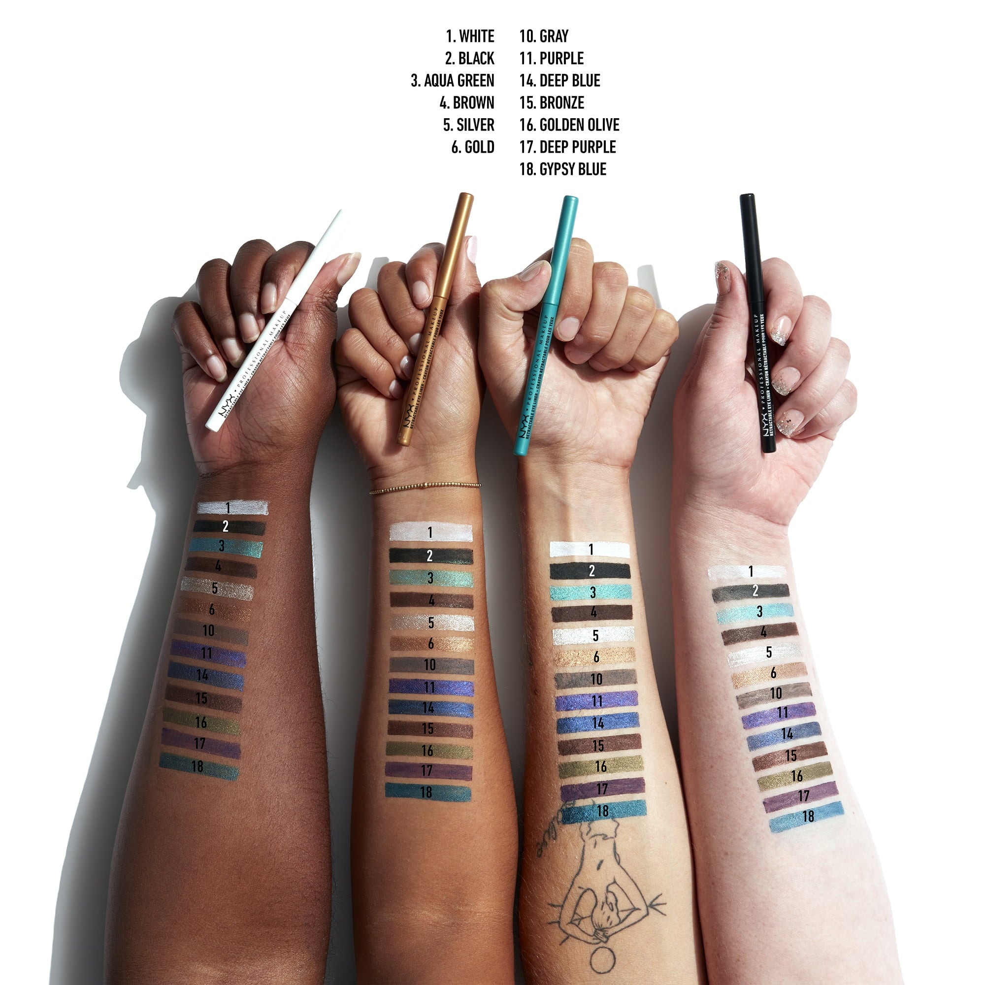 NYX Professional Makeup Retractable Eye Liner, Black