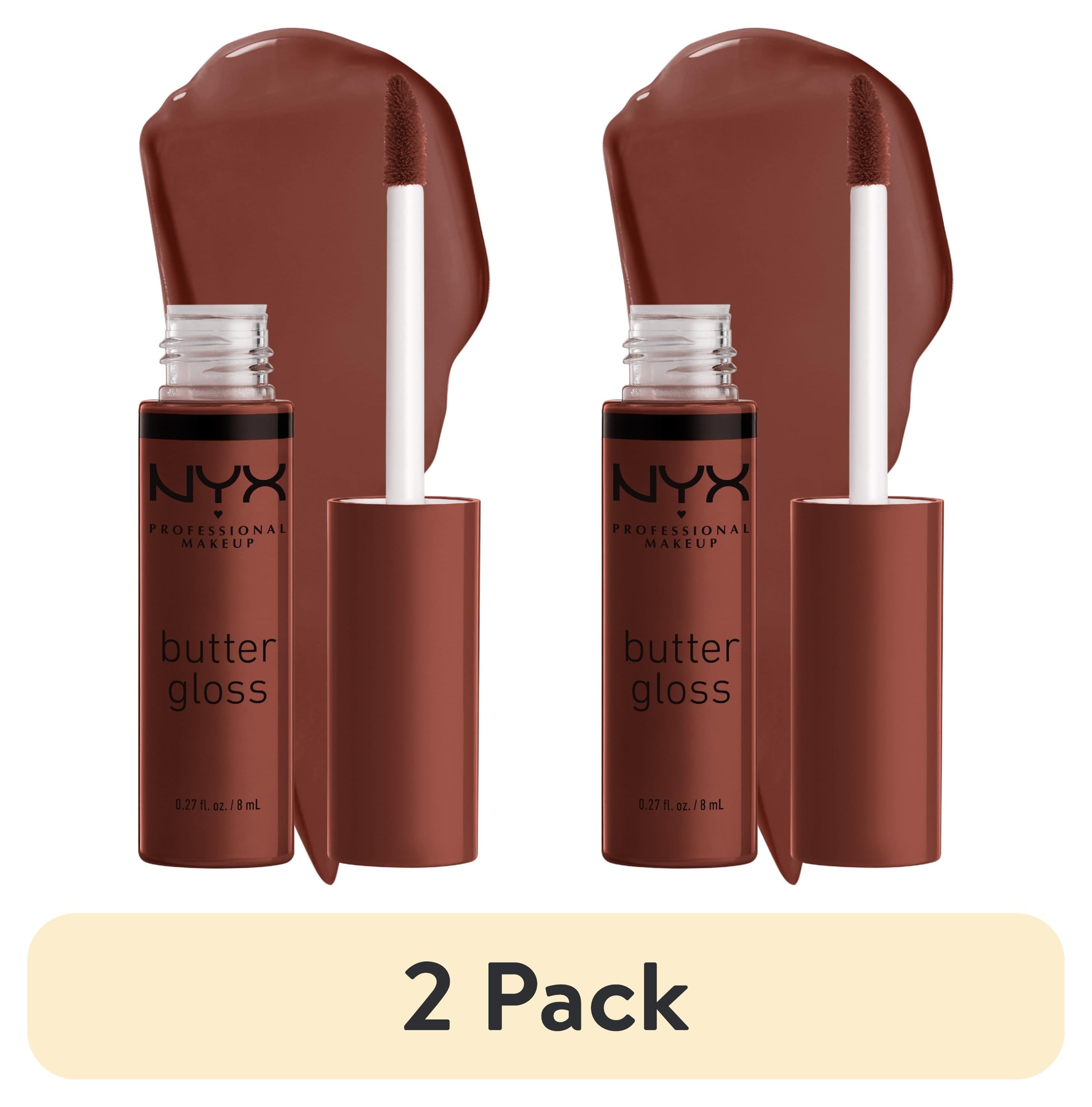 (2 pack) NYX Professional Makeup Butter Gloss Non-Sticky Lip Gloss, Brownie Drip, 0.27 fl oz