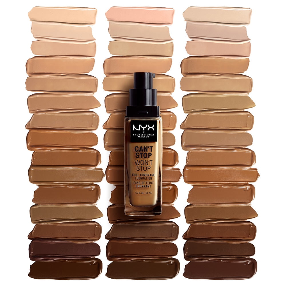 NYX Professional Makeup Can't Stop Won't Stop 24hr Full Coverage Liquid Foundation, Matte Finish, Waterproof, Light Ivory