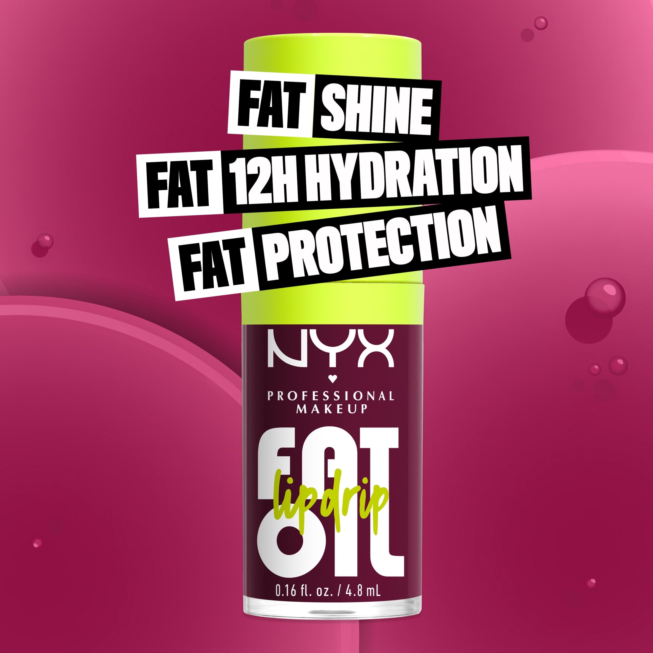 NYX Professional Makeup Fat Oil Lip Drip Lip Oil, 12 Hour Hydration Lip Gloss, That's Chic, 0.16 fl oz