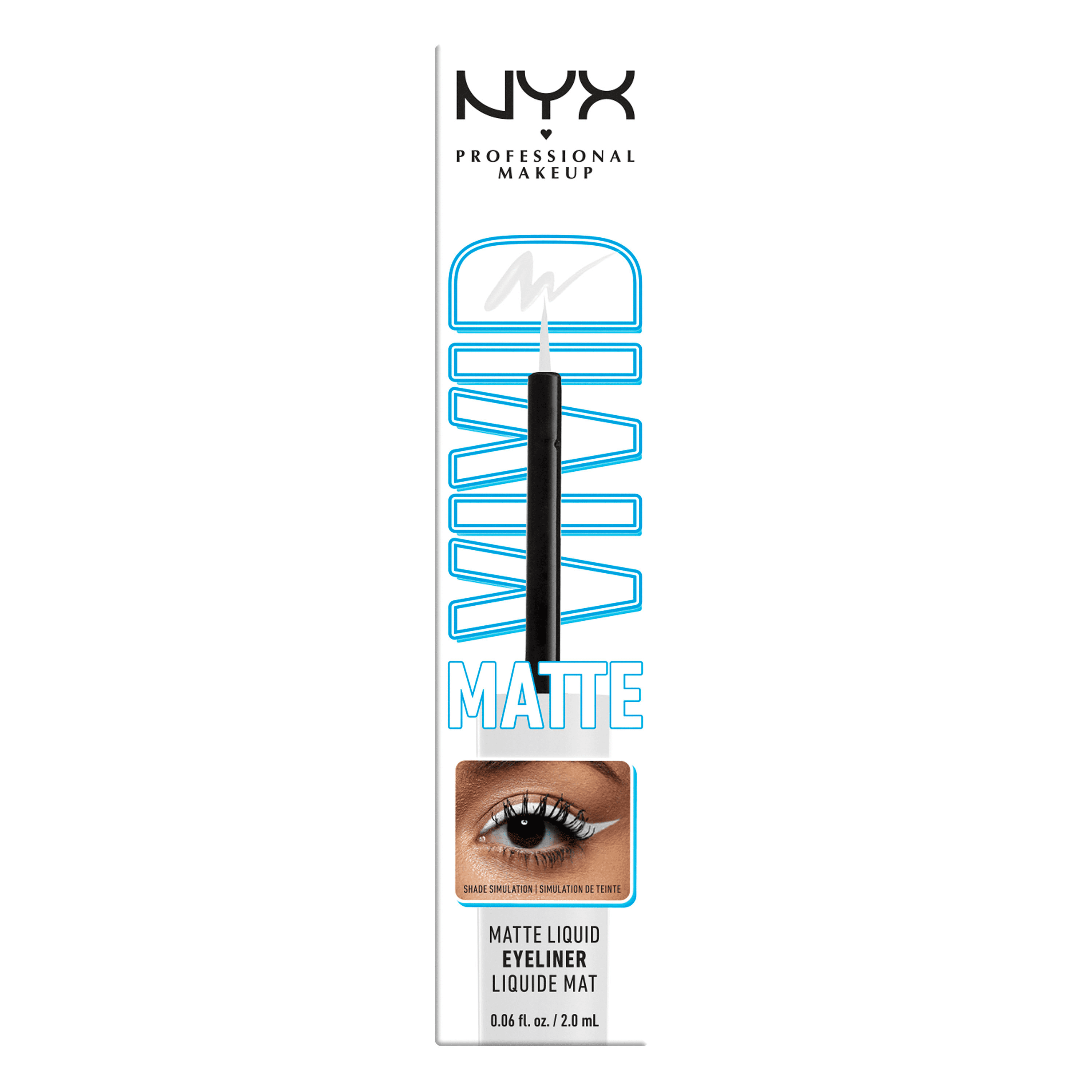 NYX Professional Makeup Vivid Matte Liquid Liner, Smear-Resistant Eyeliner with Precise Tip, White