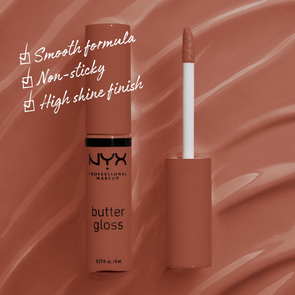 (2 pack) NYX Professional Makeup Butter Gloss, Non-Sticky Lip Gloss, Bit of Honey, 0.27 oz