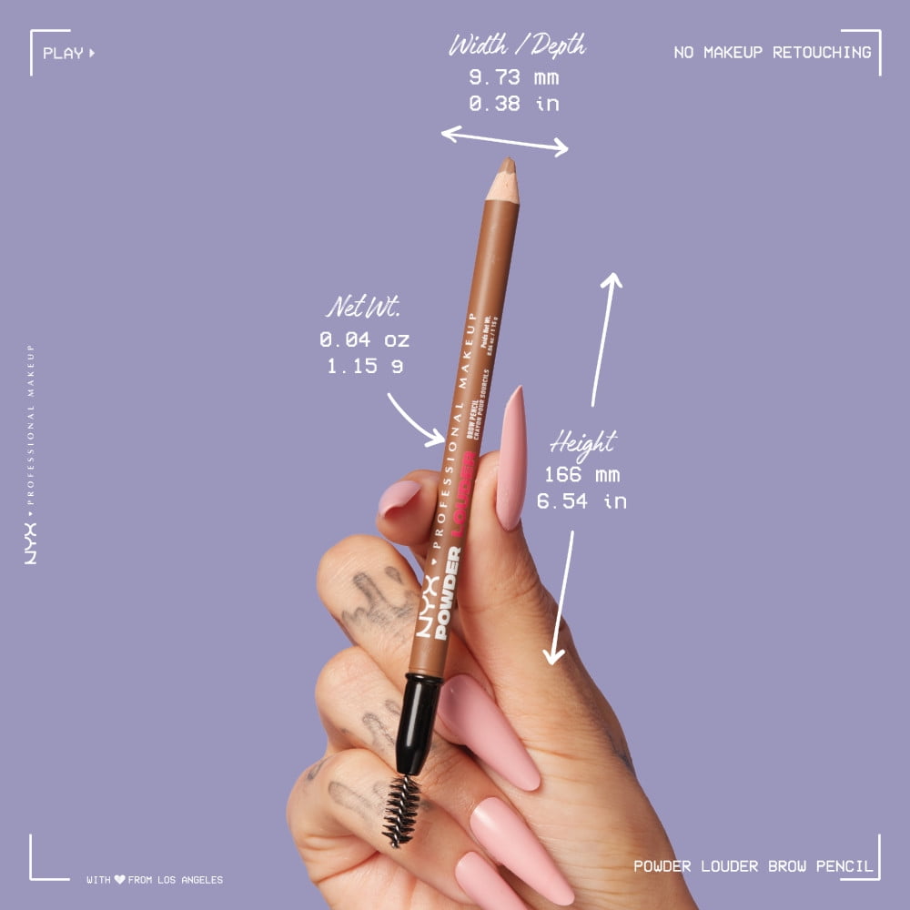 NYX Professional Makeup  Powder Louder Brow Pencil, Taupe
