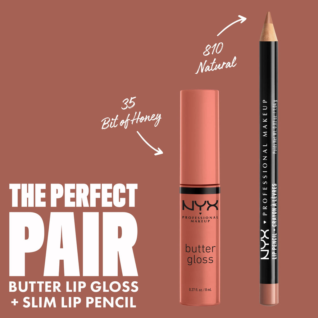 (2 pack) NYX Professional Makeup Butter Gloss, Non-Sticky Lip Gloss, Bit of Honey, 0.27 oz