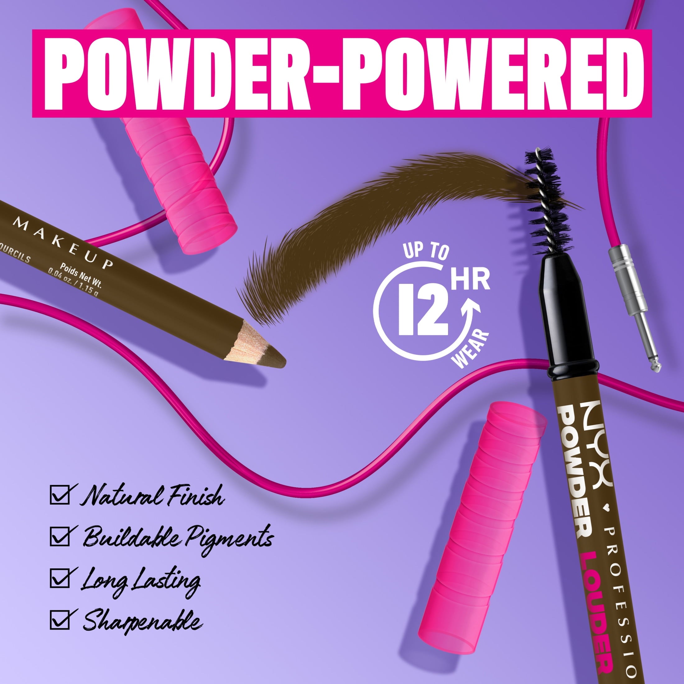 NYX Professional Makeup  Powder Louder Brow Pencil, Taupe