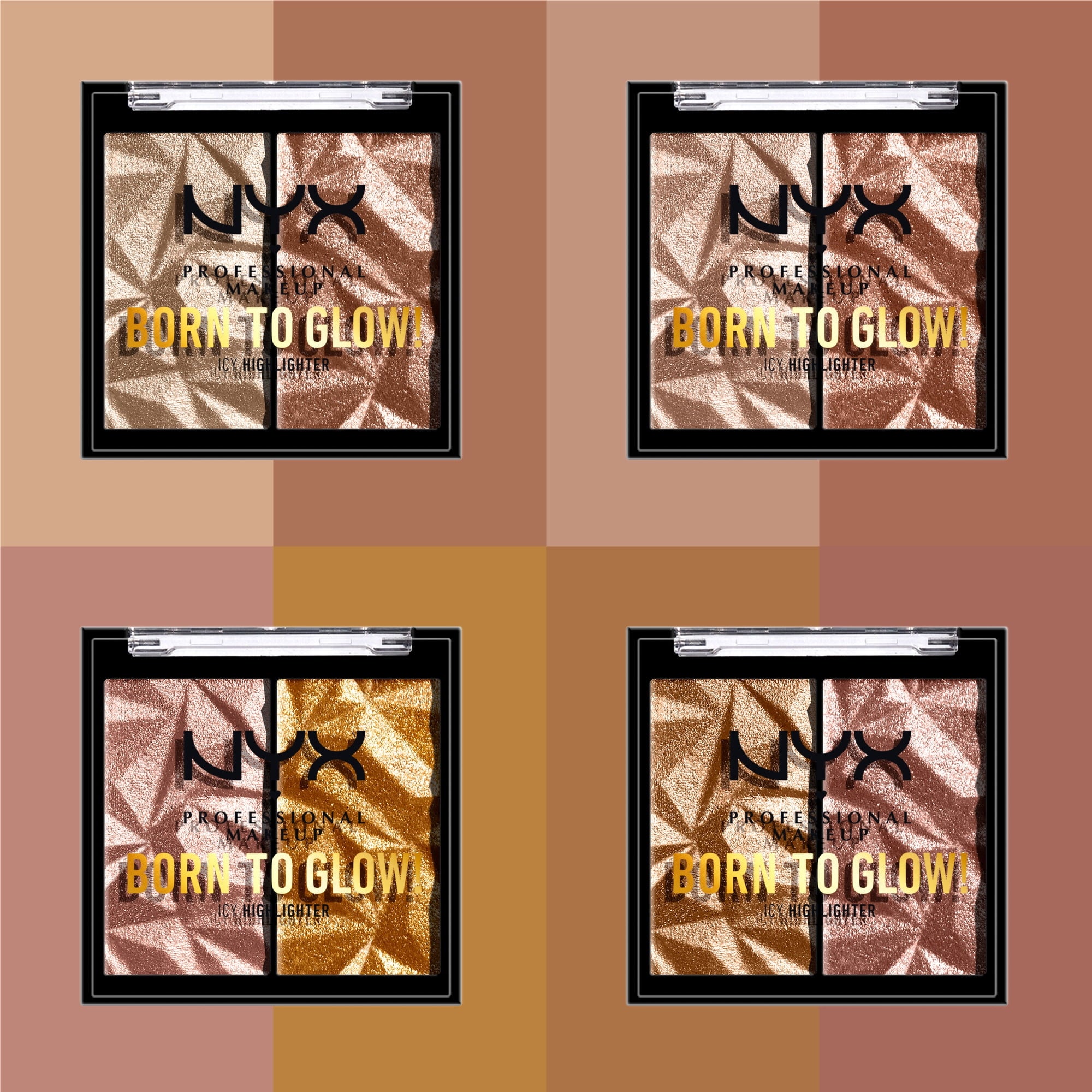 NYX Professional Makeup Born to Glow Highlighter Duo, Rock Candy, 0.07 oz.