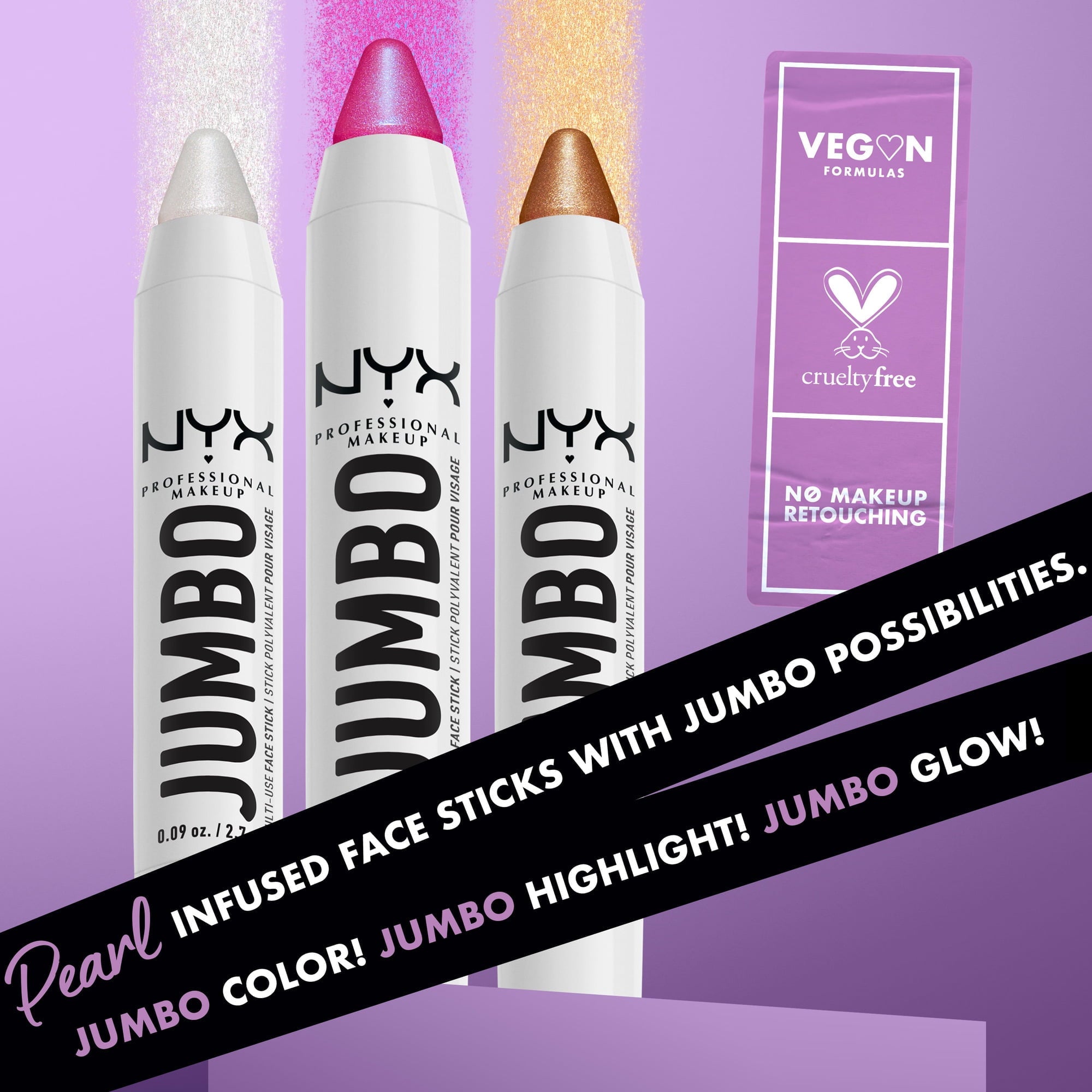 NYX Professional Makeup Jumbo Multi-Use Face Stick Highlighter, Blueberry Muffin