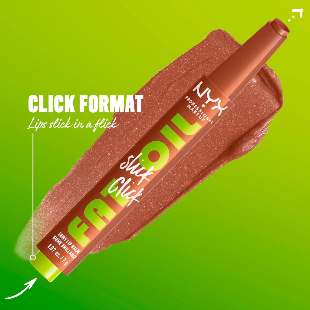NYX Professional Makeup Fat Oil Slick Click Hydrating Tinted Lip Gloss with Lightweight Hydration, Feedworthy, 0.07 oz