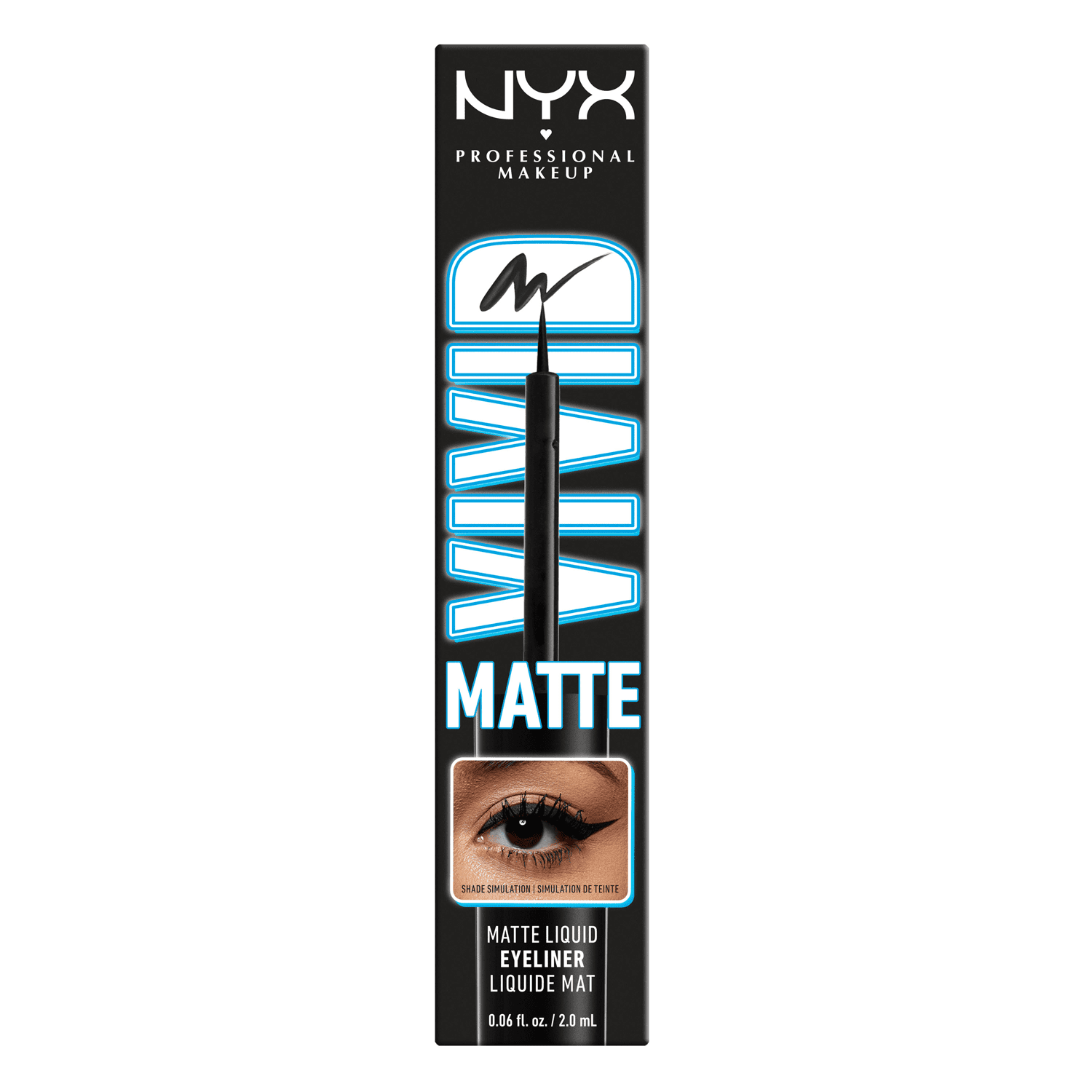 NYX Professional Makeup Vivid Matte Liquid Liner, Smear-Resistant Eyeliner with Precise Tip, Black
