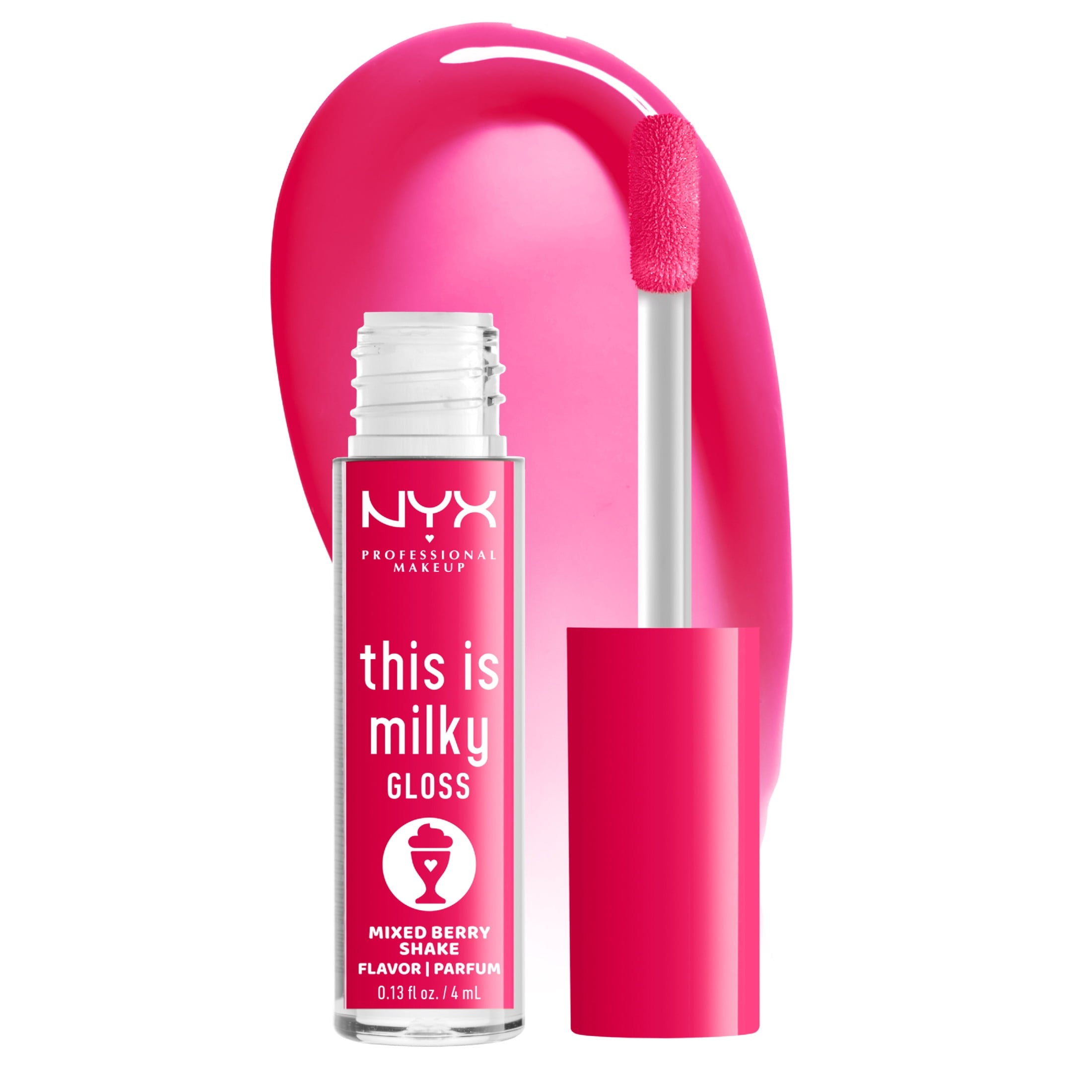 NYX Professional Makeup This Is Milky Gloss, Lip Gloss with 12 Hr Hydration, Mixed Berry Shake