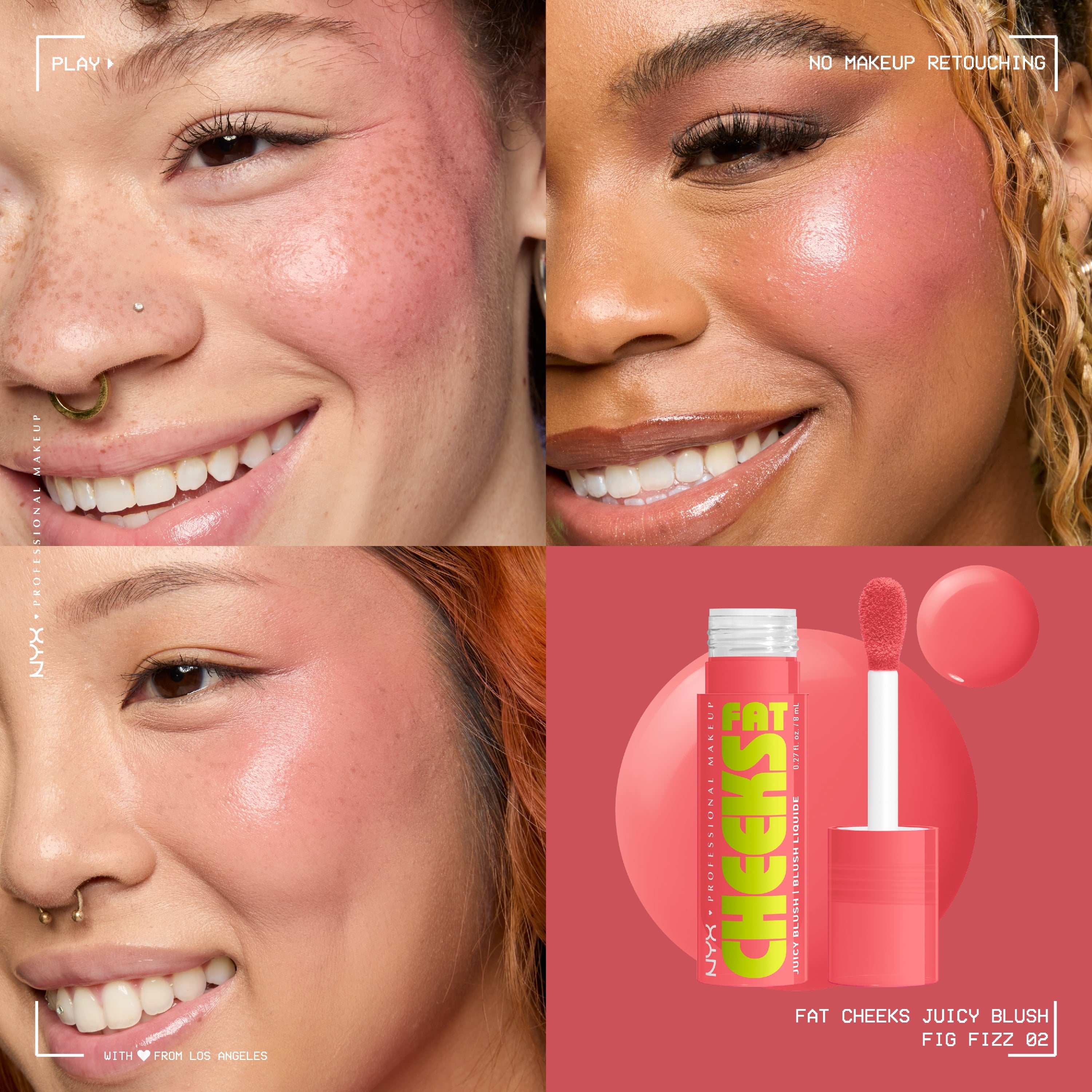 NYX Professional Makeup Fat Cheeks Liquid Blush, Fig Fizz 02