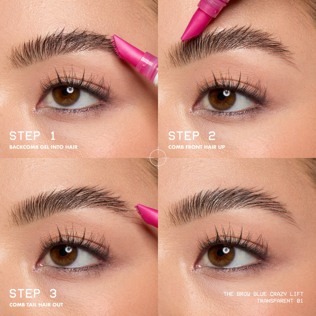 NYX Professional Makeup The Brow Glue Crazy Lift, Shaping Flake-Proof Eyebrow Gel, 24 Hour Hold, Clear, 0.23 fl oz