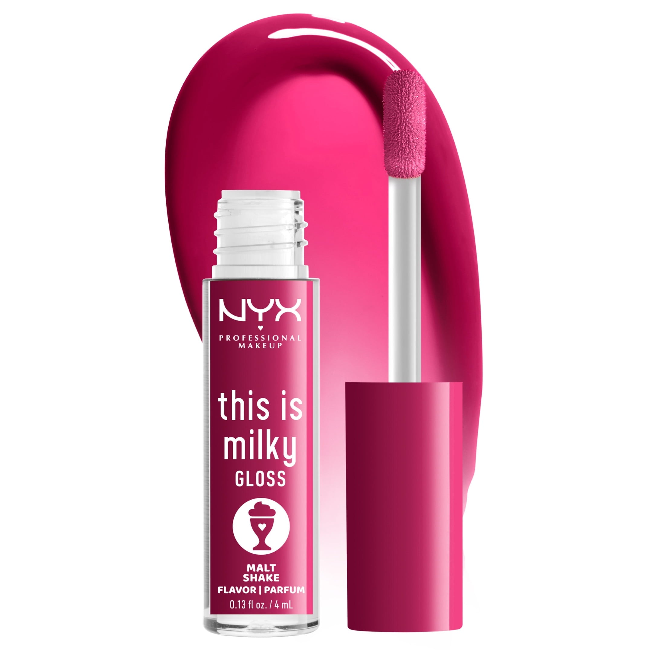 NYX Professional Makeup This Is Milky Gloss, Lip Gloss with 12 Hr Hydration, Malt Shake