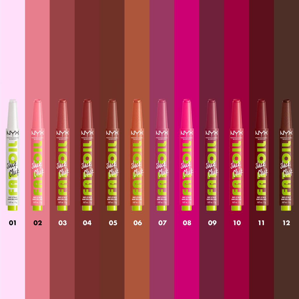 NYX Professional Makeup Fat Oil Slick Click Hydrating Tinted Lip Gloss with Lightweight Hydration, Double Tap, 0.07 oz
