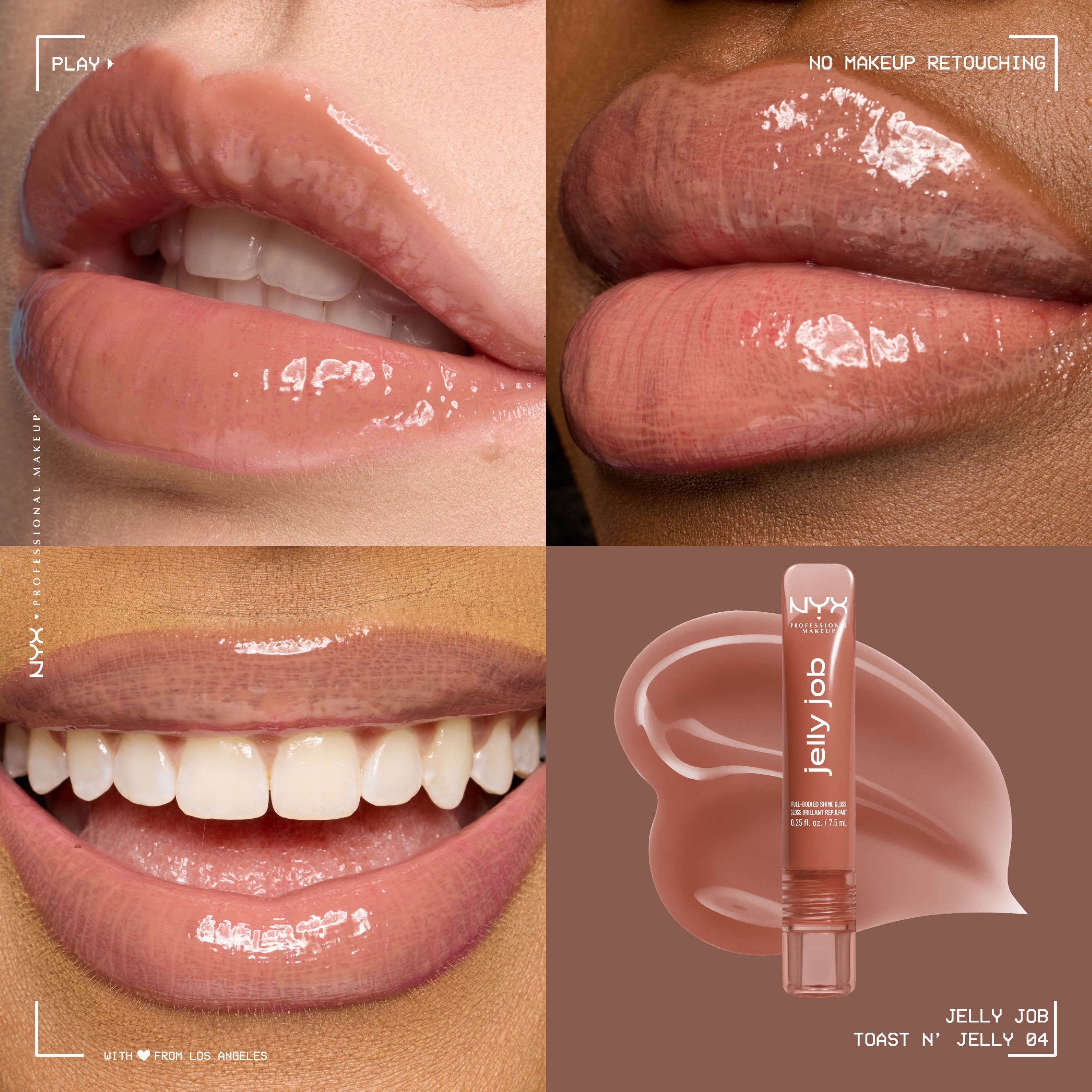 NYX Professional Makeup Jelly Job Lip Gloss, Toast N Jelly 04