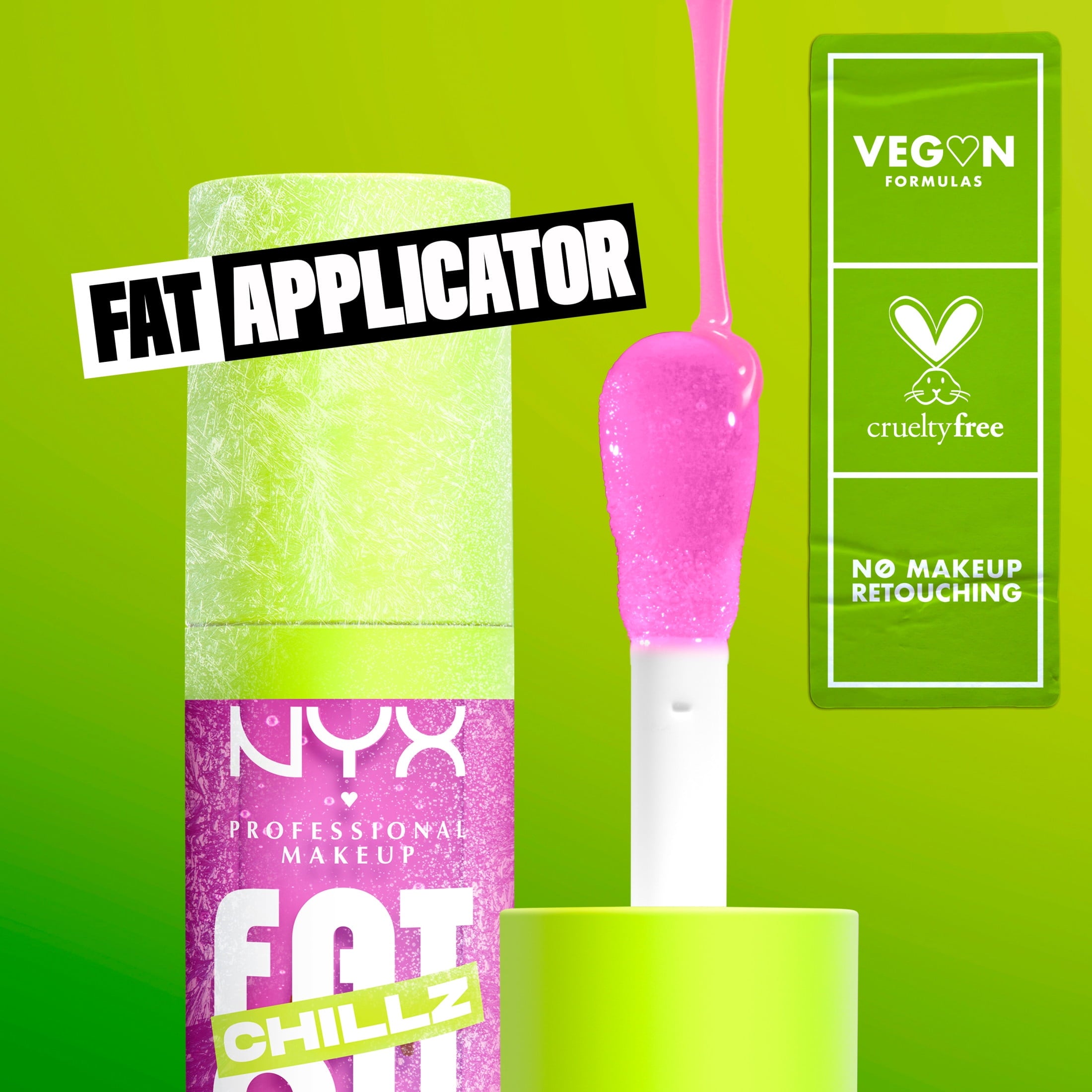 NYX Professional Makeup Fat Oil Chillz Lip Gloss, 12 Hour Hydration, Strawberry Slush, 0.16 fl oz