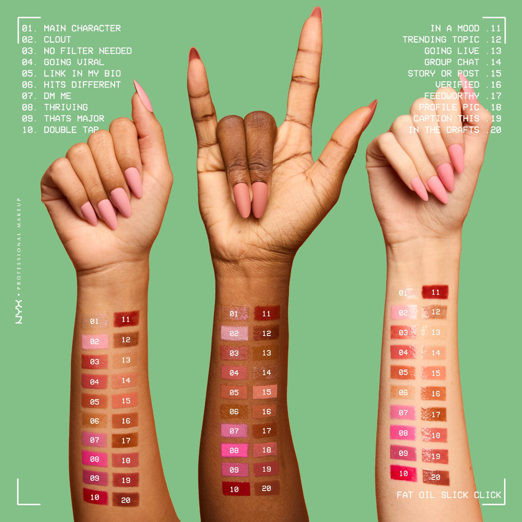 NYX Professional Makeup Fat Oil Slick Click Hydrating Tinted Lip Gloss with Lightweight Hydration, Caption This, 0.07 oz