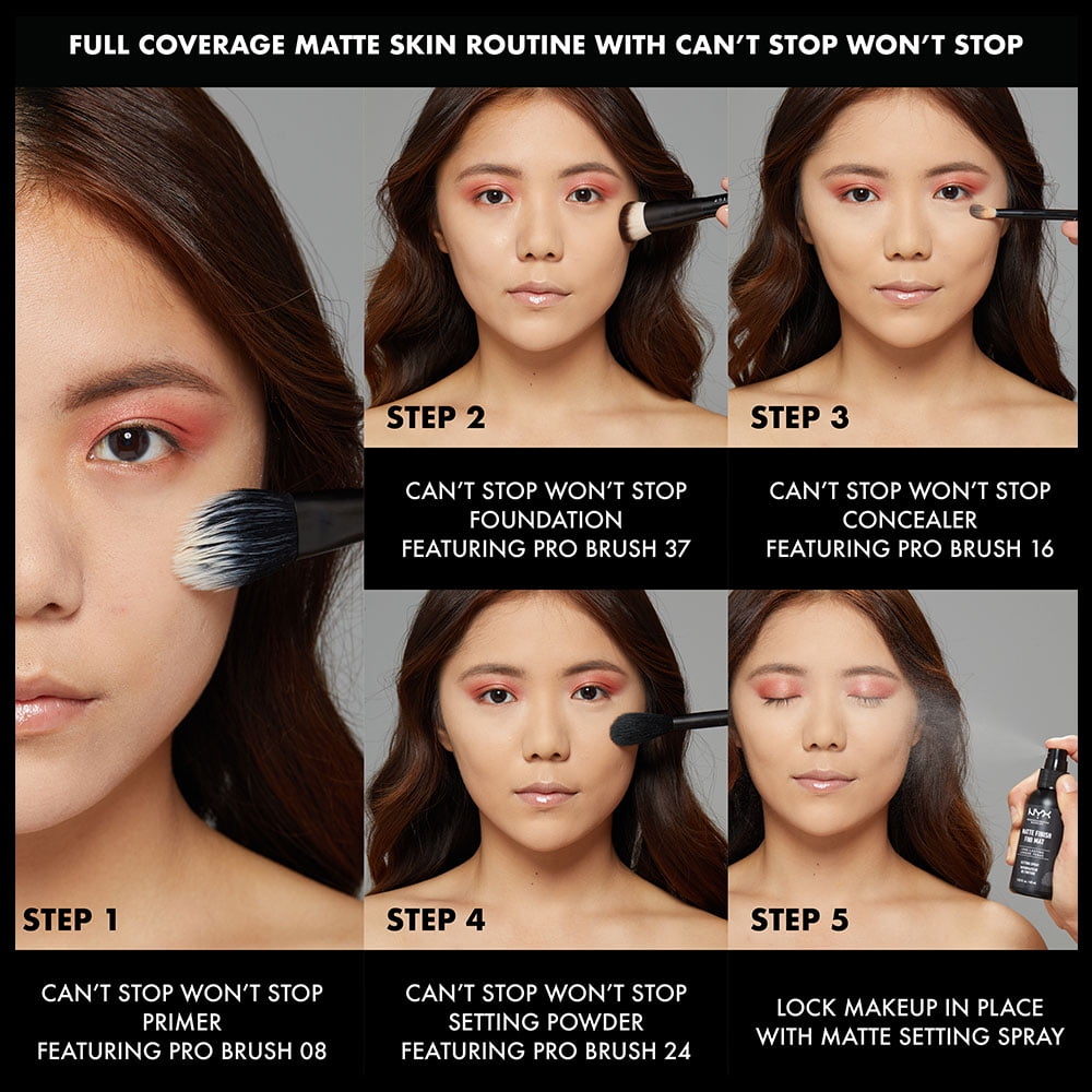 NYX Professional Makeup Can't Stop Won't Stop 24hr Full Coverage Liquid Foundation, Matte Finish, Waterproof, Buff, 1 fl oz