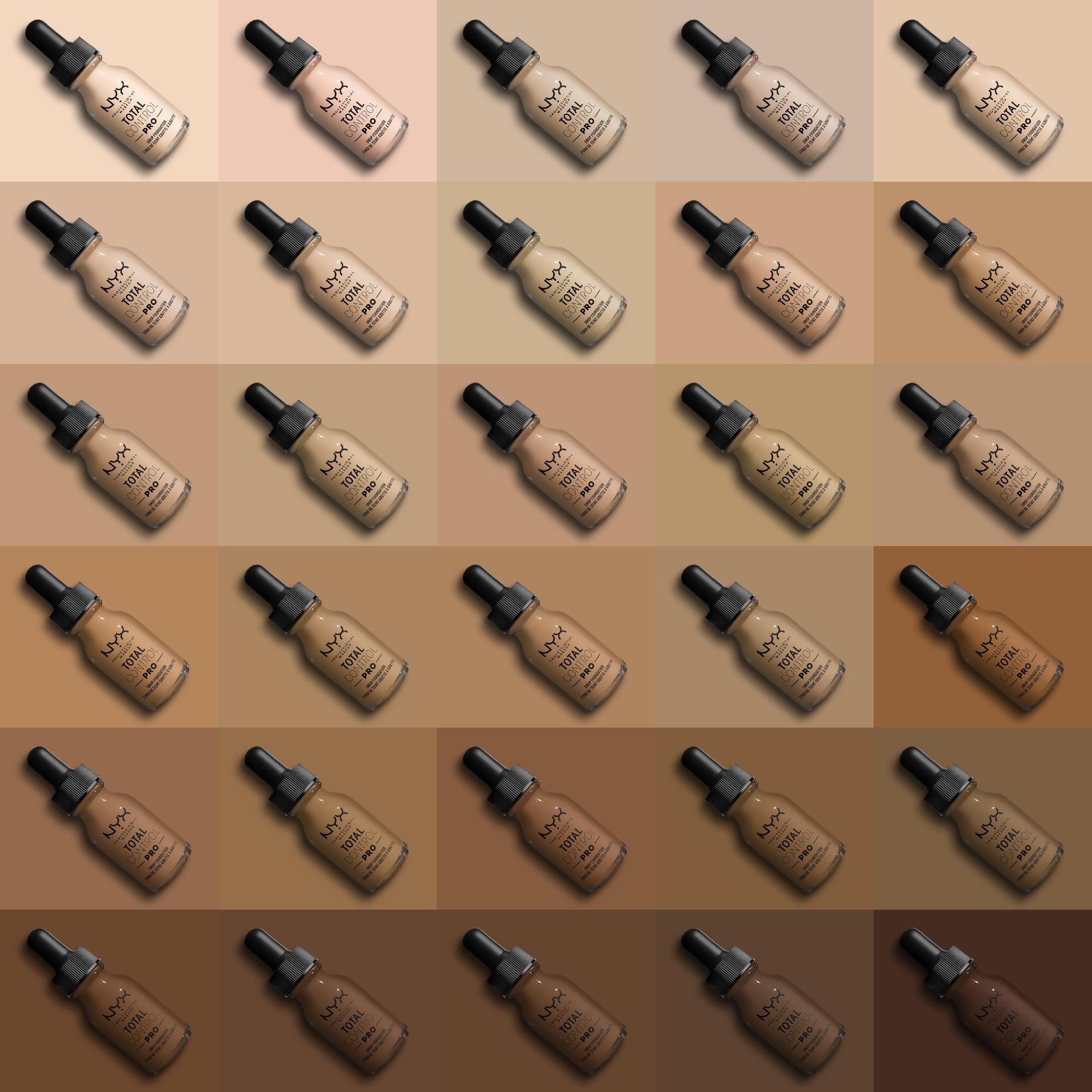NYX Professional Makeup Total Control Pro Drop Foundation, Buildable, Clean Vegan Formula, 17.5 - Sienna