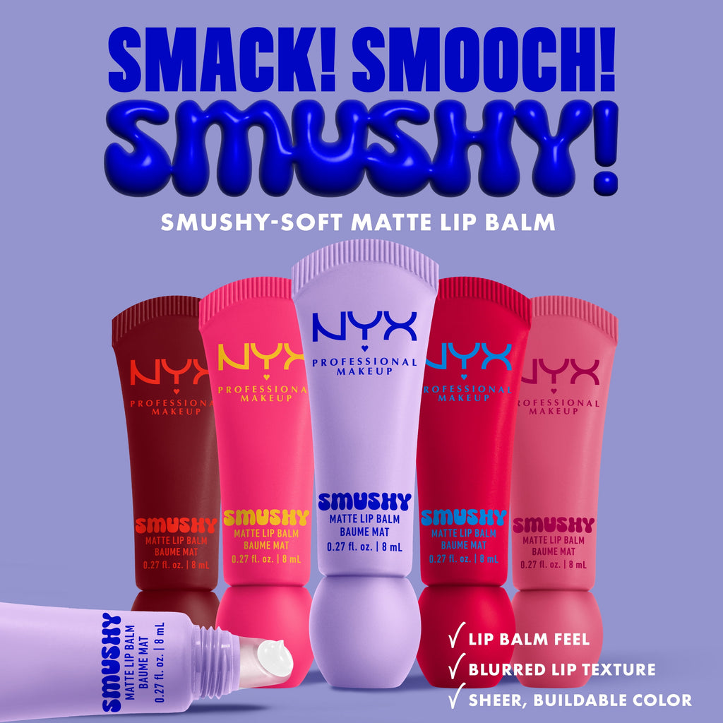 NYX Professional Makeup Smushy Matte Lip Balm, Snuggle SZN, Blush Nude, 0.27 fl oz