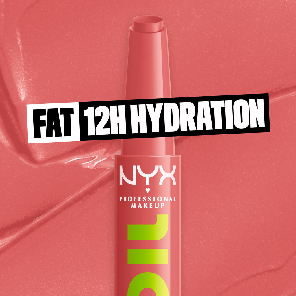 NYX Professional Makeup Fat Oil Slick Click Hydrating Tinted Lip Gloss with Lightweight Hydration, Caption This, 0.07 oz