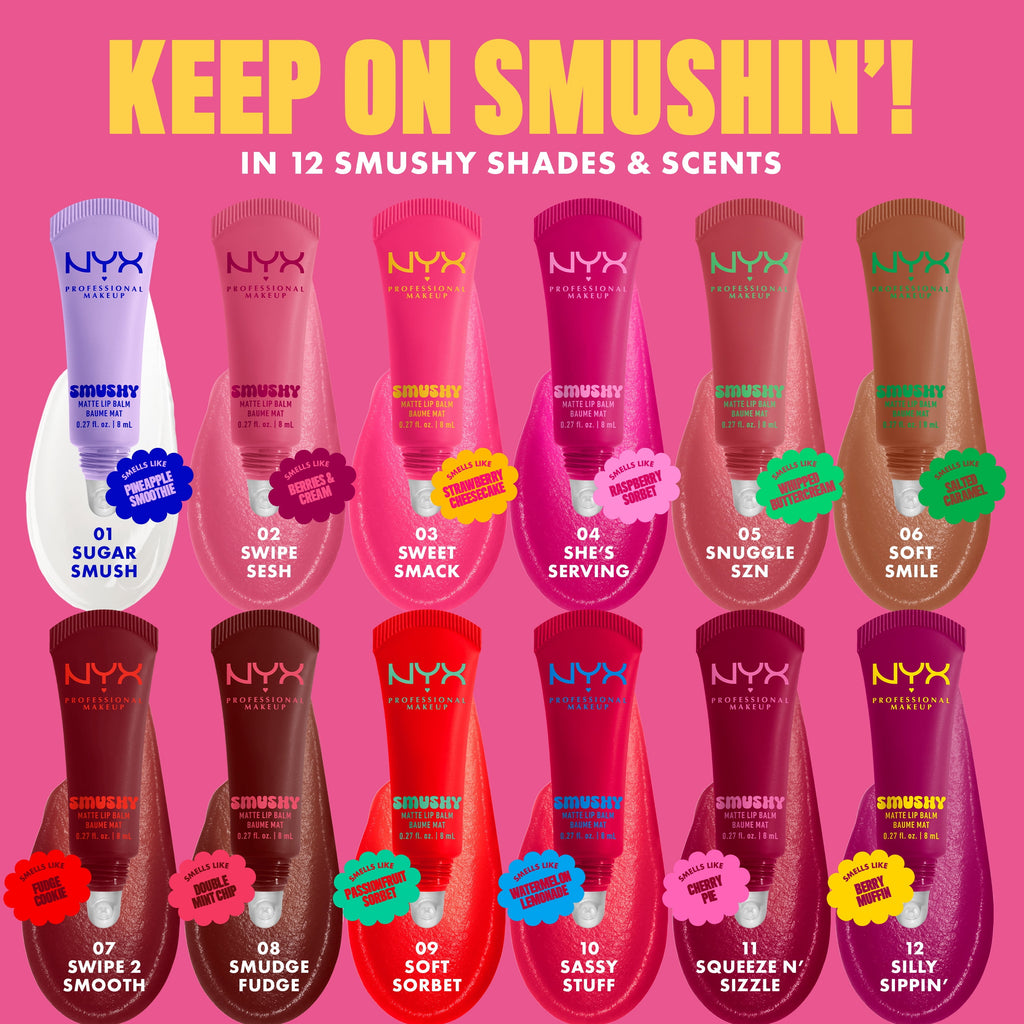 NYX Professional Makeup Smushy Matte Lip Balm, Snuggle SZN, Blush Nude, 0.27 fl oz