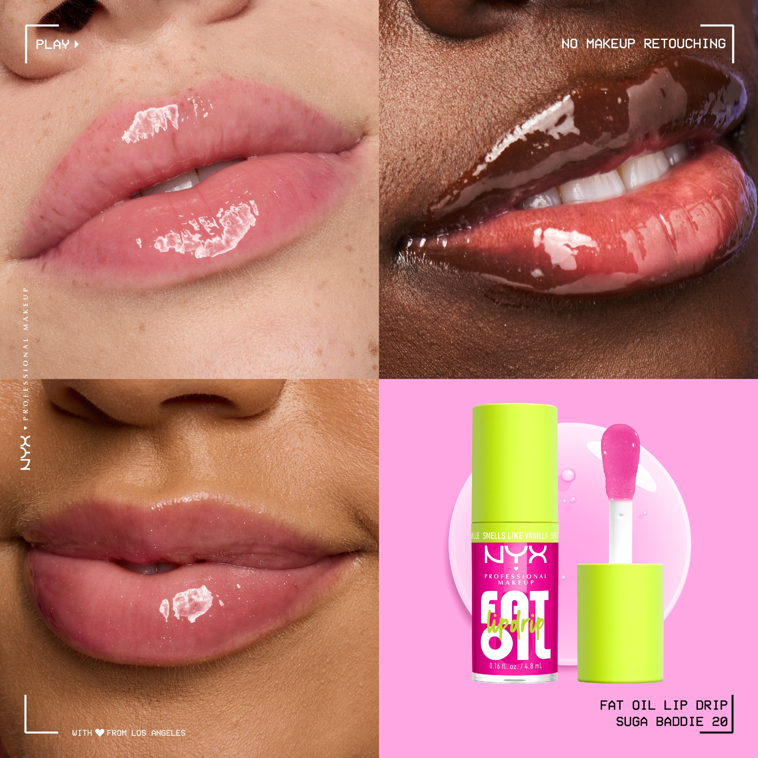 NYX Professional Makeup Fat Oil Lip Drip Hydrating Lip Gloss And Lip Oil, Suga Baddie, 0.16 Fl Oz