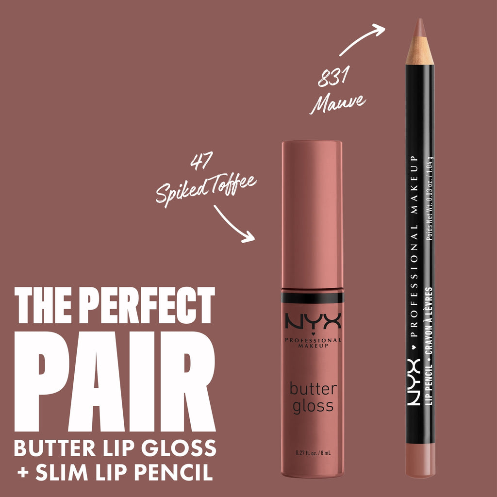 (2 pack) NYX Professional Makeup Butter Gloss, Non-Sticky Lip Gloss, Spiked Toffee, 0.27 Oz
