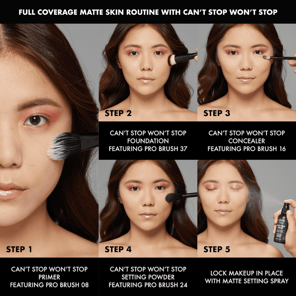 NYX Professional Makeup Can't Stop Won't Stop 24hr Full Coverage Liquid Foundation, Matte Finish, Waterproof, Golden