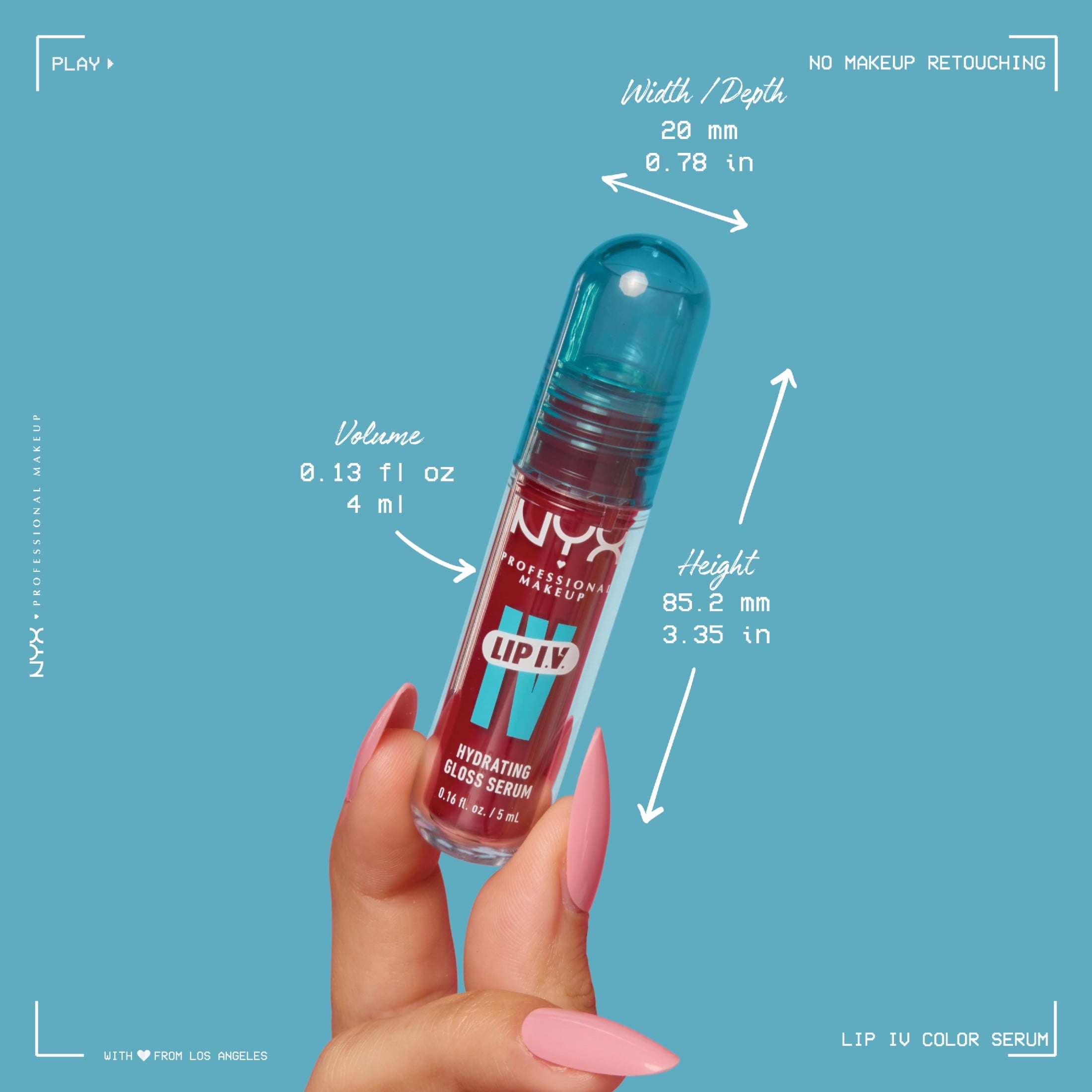 NYX Professional Makeup Lip IV Hydrating Lip Gloss & Lip Stain with Coconut Water, Mocha Me We, 0.16 fl oz