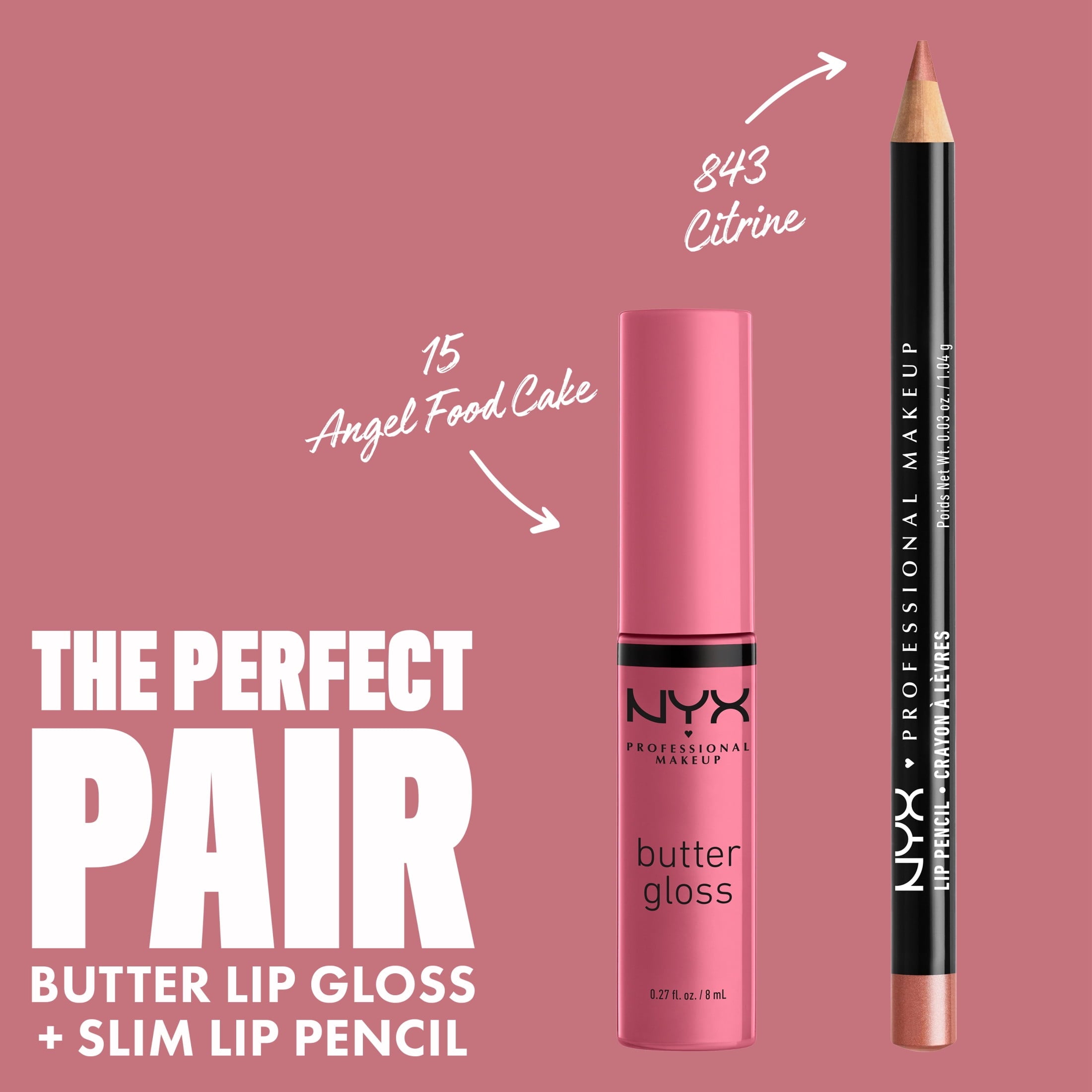 (2 pack) NYX Professional Makeup Butter Gloss Non-Sticky Lip Gloss, Angel Food Cake, 0.27 fl oz