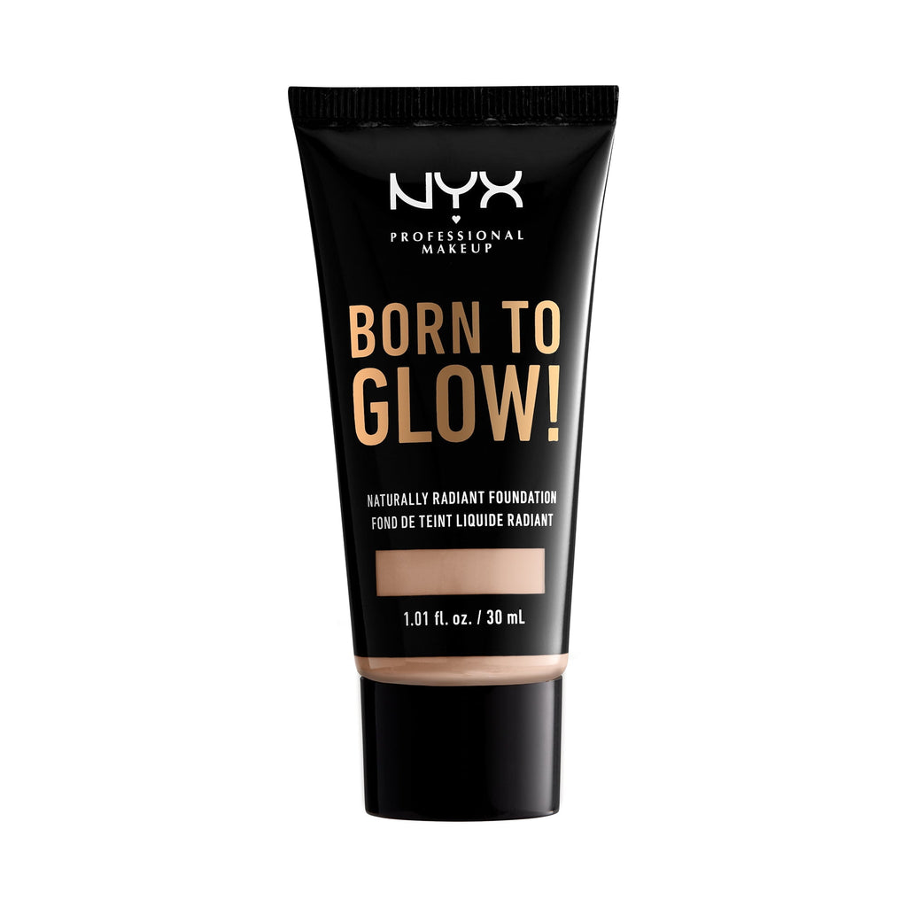 NYX Professional Makeup Born To Glow Naturally Radiant Foundation, Medium Coverage, Porcelain, 1.01 fl oz
