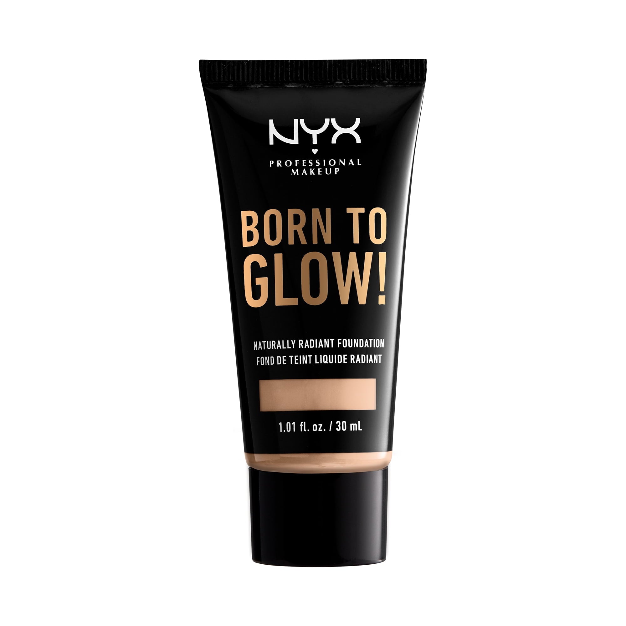 NYX Professional Makeup Born To Glow Naturally Radiant Foundation, Medium Coverage, Vanilla, 1.01 fl oz