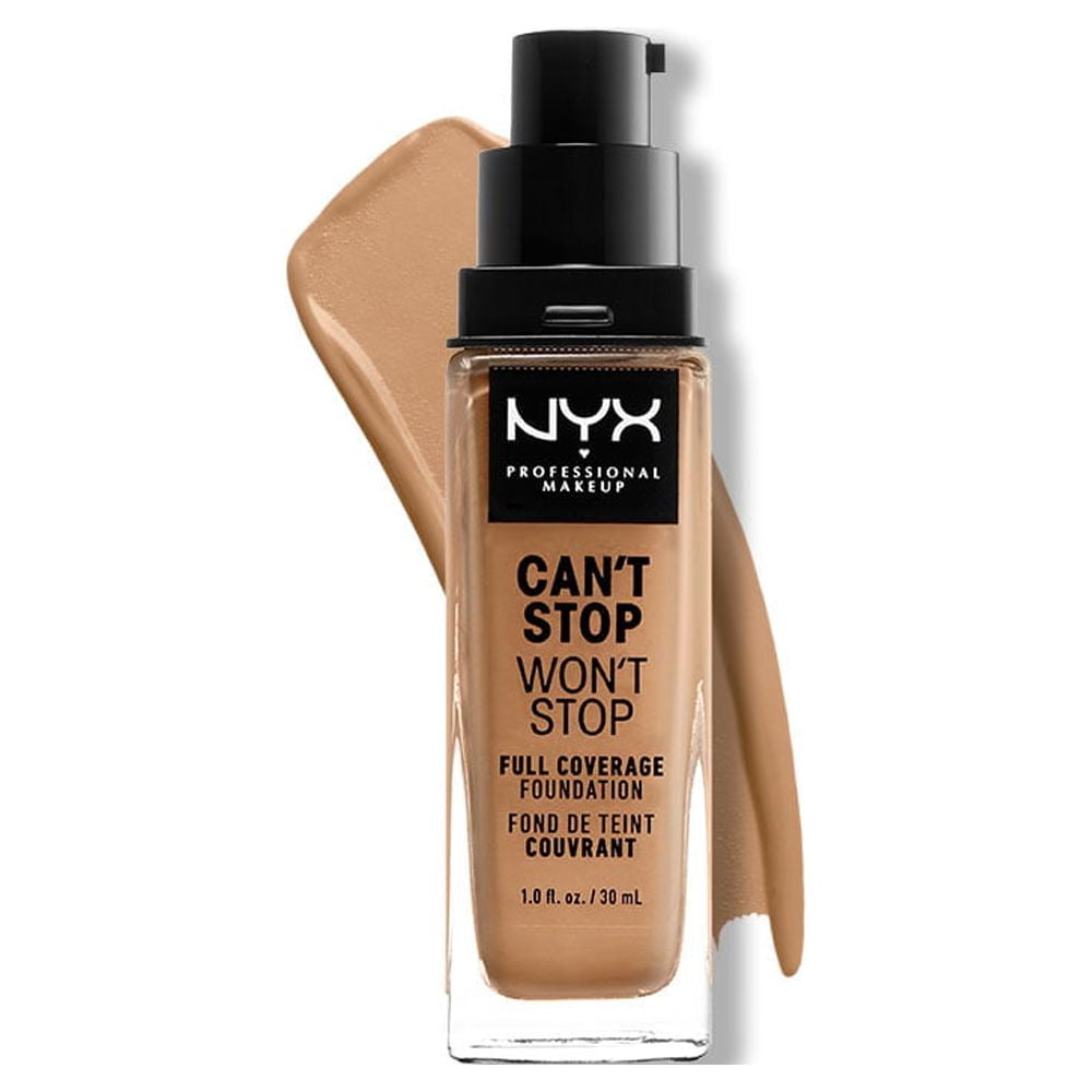 NYX Professional Makeup Can't Stop Won't Stop 24hr Full Coverage Liquid Foundation, Matte Finish, Waterproof, Camel