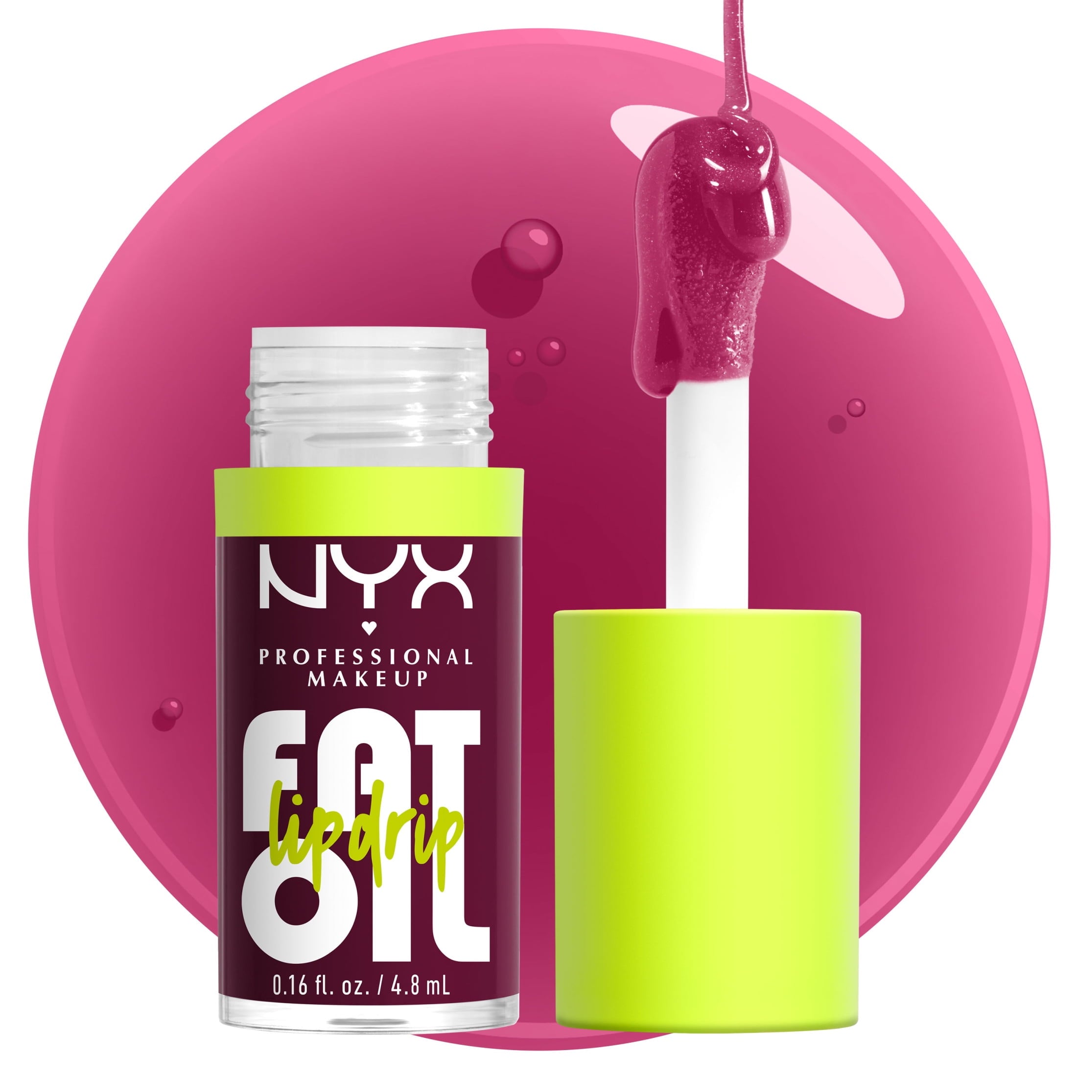 NYX Professional Makeup Fat Oil Lip Drip Lip Oil, 12 Hour Hydration Lip Gloss, That's Chic, 0.16 fl oz