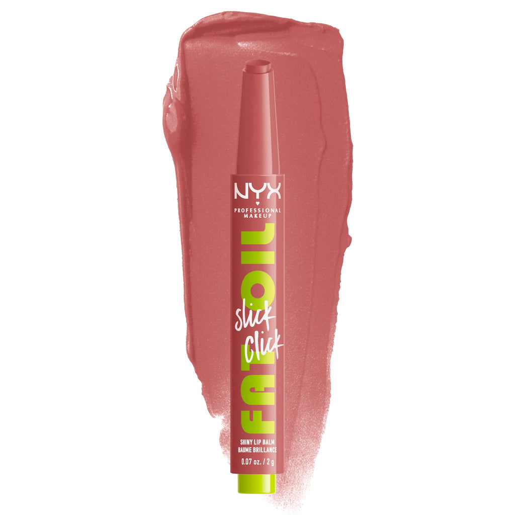 NYX Professional Makeup Fat Oil Slick Click Hydrating Tinted Lip Gloss with Lightweight Hydration, Caption This, 0.07 oz