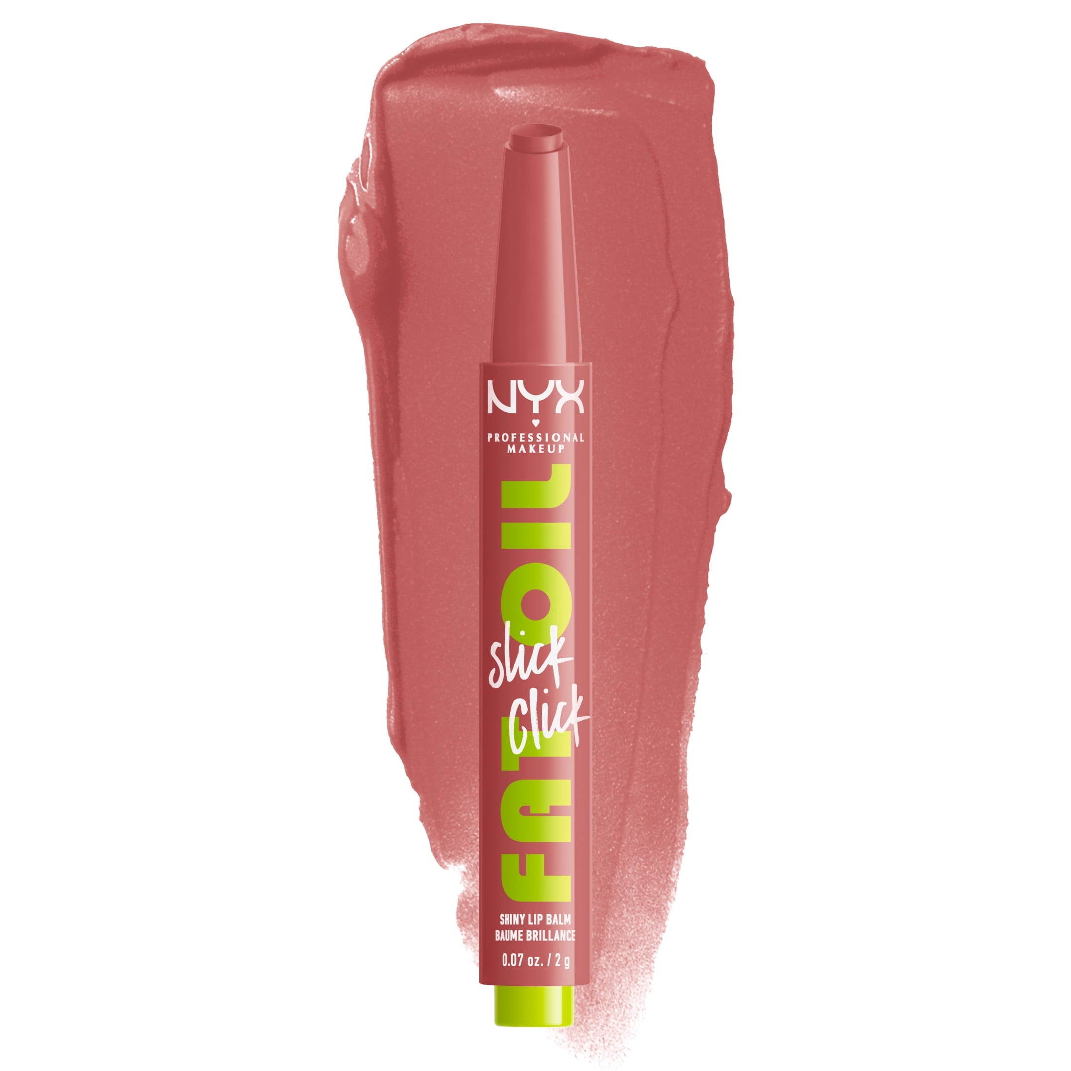 NYX Professional Makeup Fat Oil Slick Click Hydrating Tinted Lip Gloss with Lightweight Hydration, Caption This, 0.07 oz