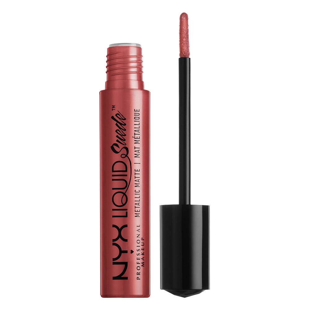 NYX Professional Makeup Liquid Suede Metallic Matte Cream Lipstick, Bella