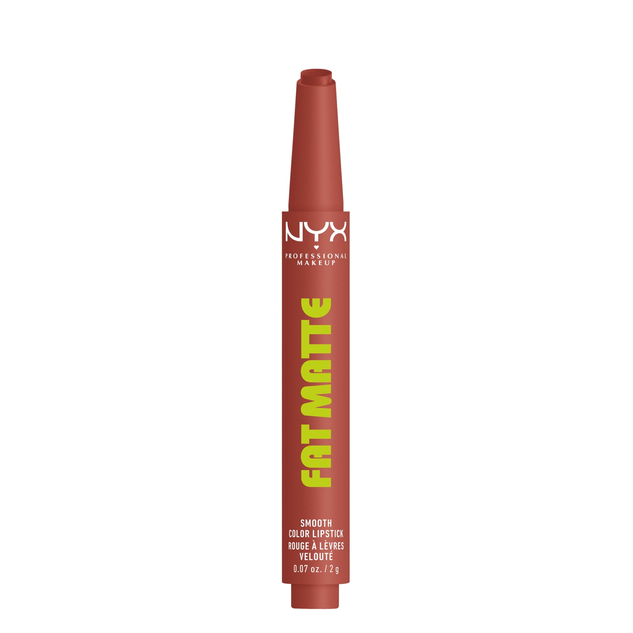 NYX Professional Makeup Fat Matte Lipstick, Smooth Color Long Lasting Lipstick, Rose Robe, 0.07 oz