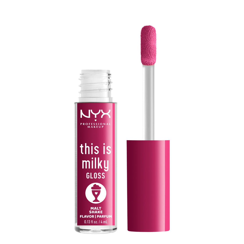 NYX Professional Makeup This Is Milky Gloss, Lip Gloss with 12 Hr Hydration, Malt Shake