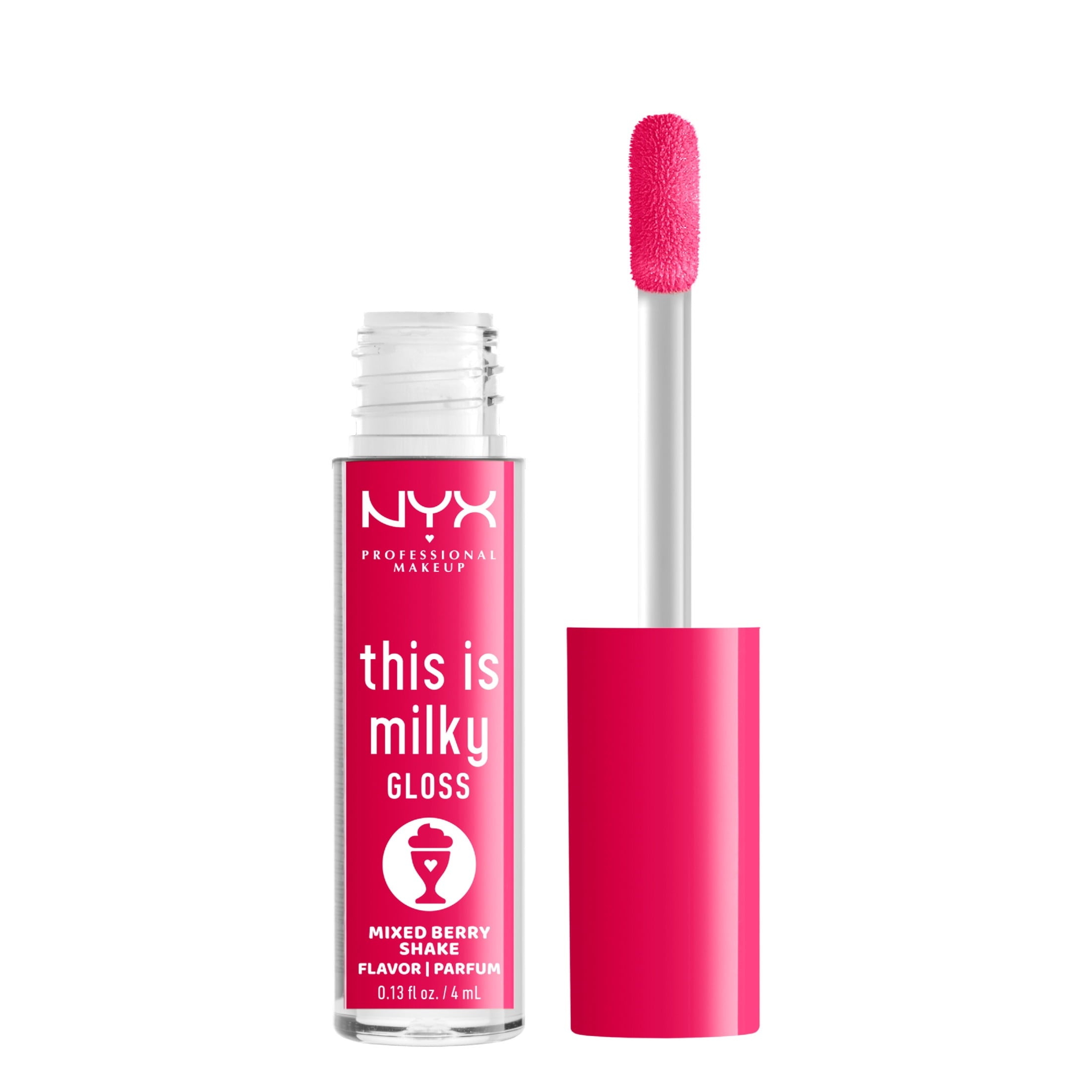NYX Professional Makeup This Is Milky Gloss, Lip Gloss with 12 Hr Hydration, Mixed Berry Shake