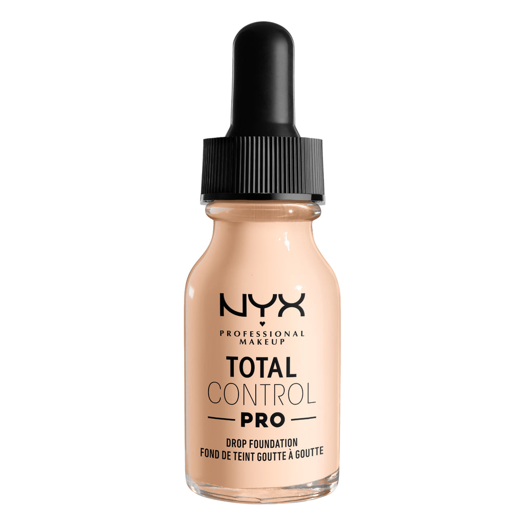 NYX Professional Makeup Total Control Pro Drop Foundation, Skin-true buildable coverage, clean vegan formula, Light Pale, 0.43 oz