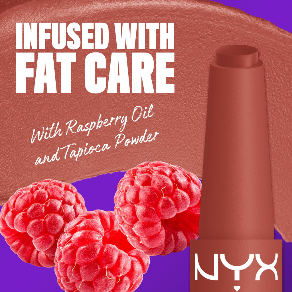 NYX Professional Makeup Fat Matte Lipstick, Smooth Color Long Lasting Lipstick, Rose Robe, 0.07 oz