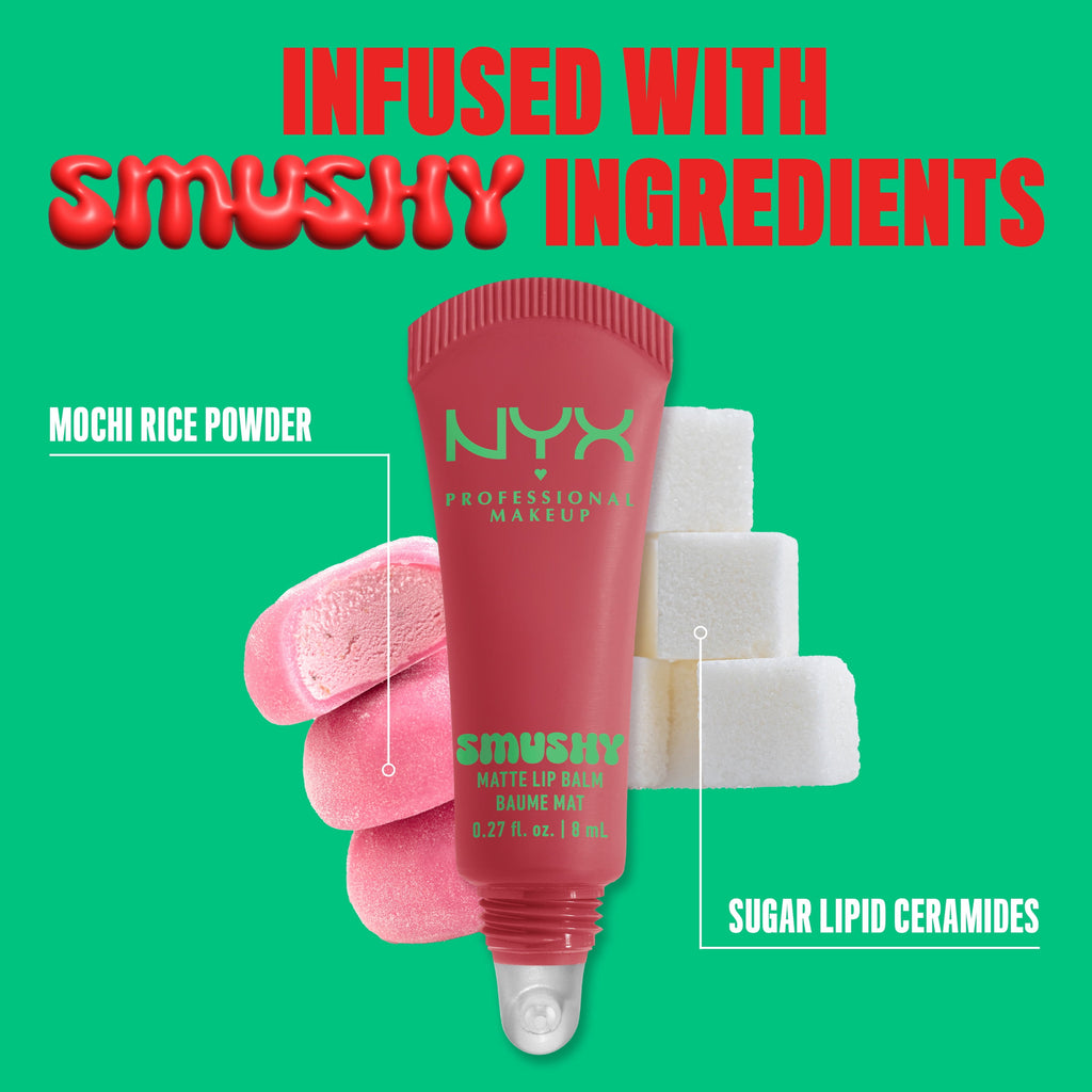 NYX Professional Makeup Smushy Matte Lip Balm, Snuggle SZN, Blush Nude, 0.27 fl oz