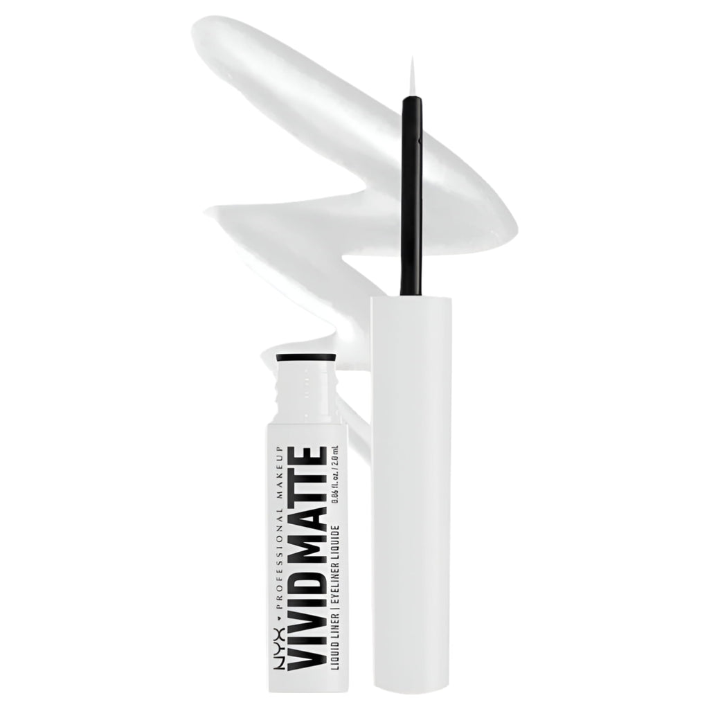 NYX Professional Makeup Vivid Matte Liquid Liner, Smear-Resistant Eyeliner with Precise Tip, White