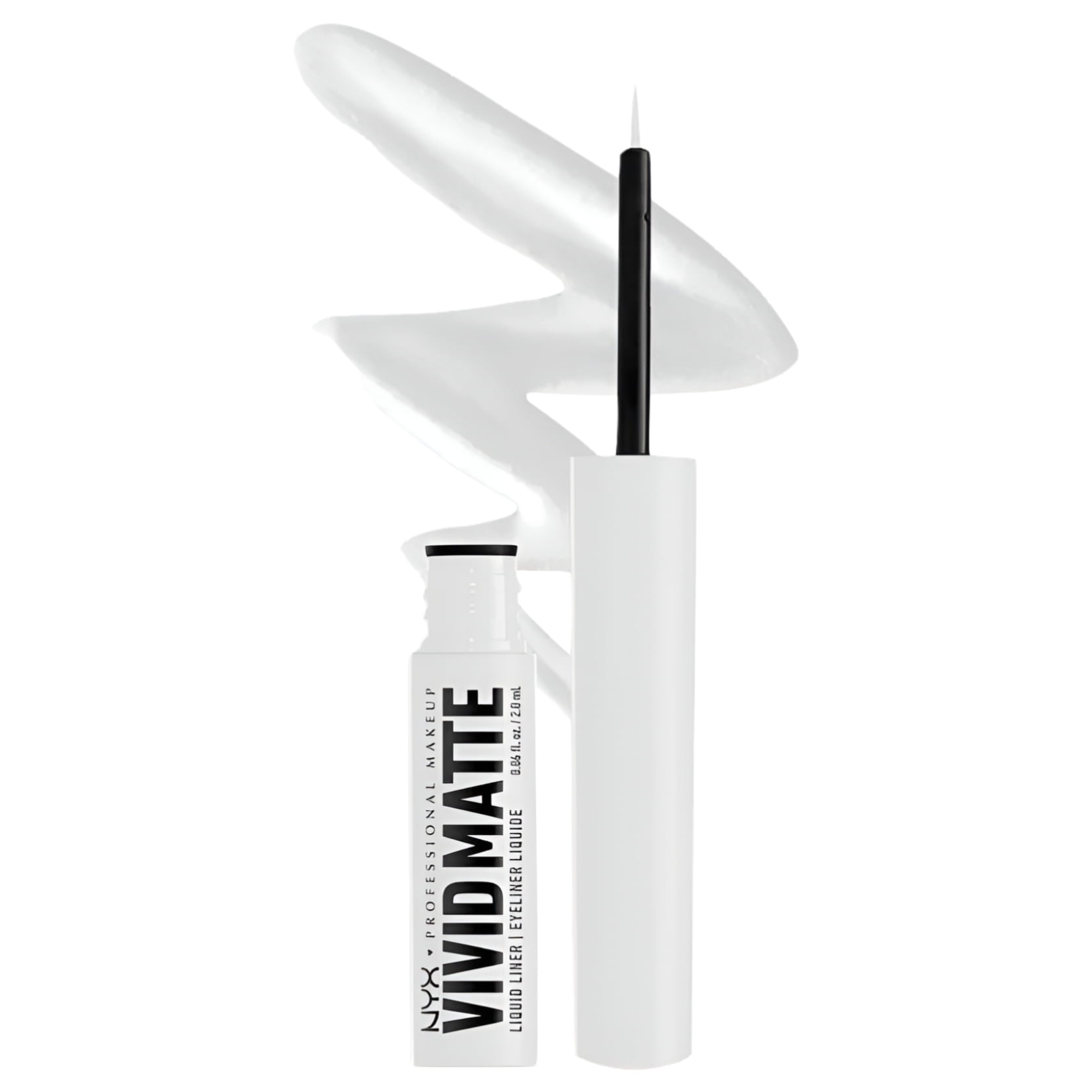 NYX Professional Makeup Vivid Matte Liquid Liner, Smear-Resistant Eyeliner with Precise Tip, White